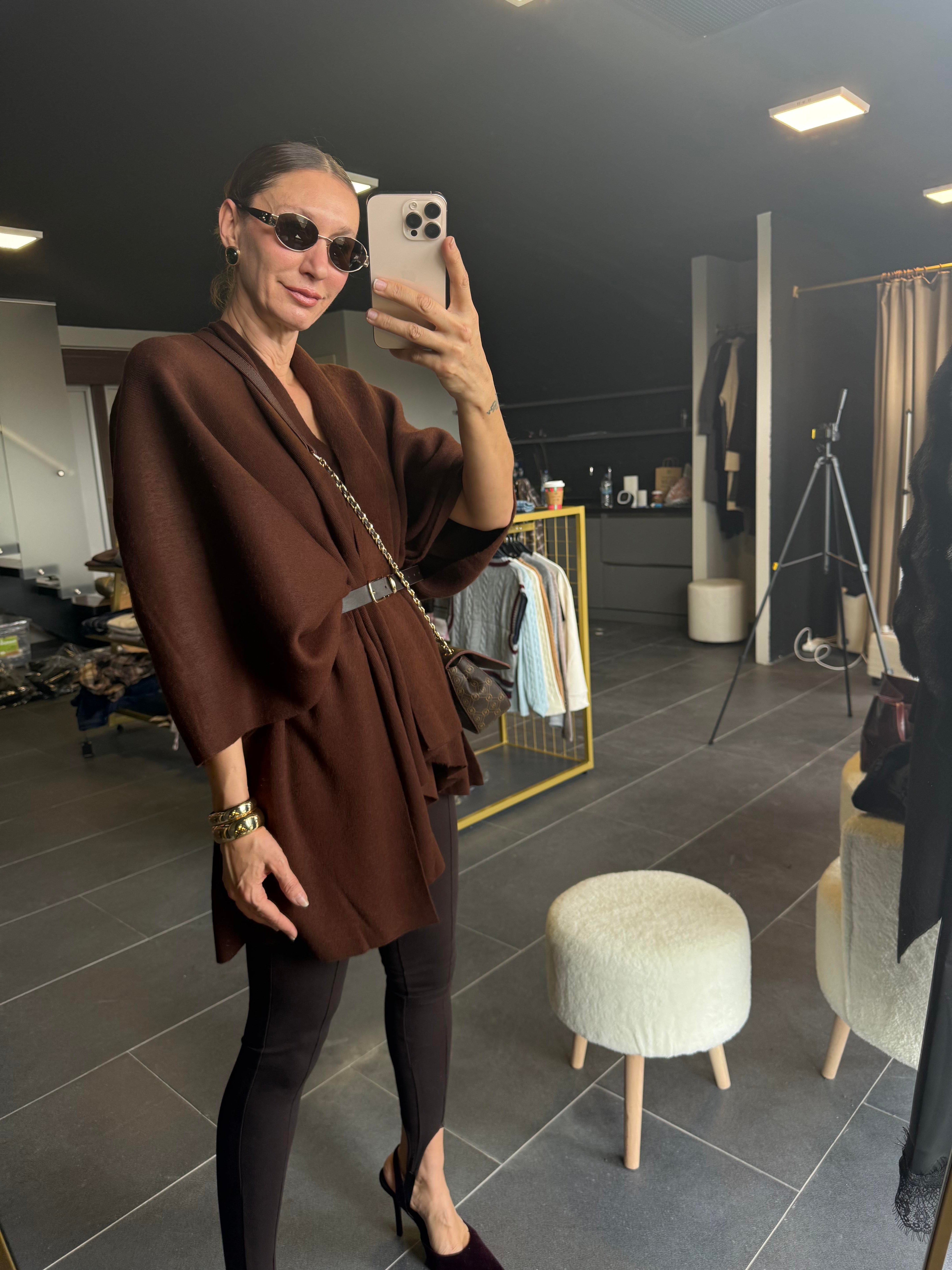 Kahve Deri Kemerli Panço