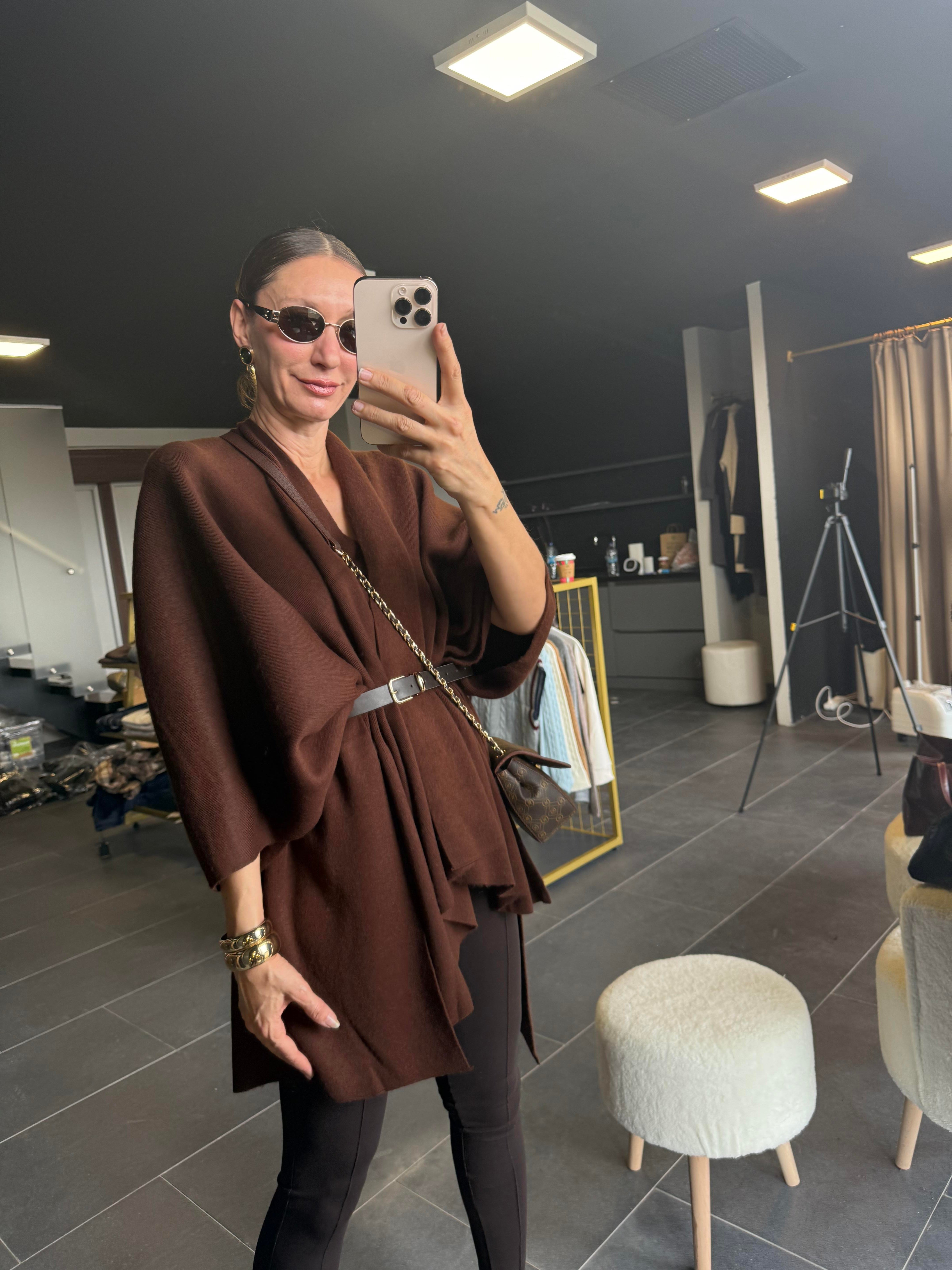 Kahve Deri Kemerli Panço