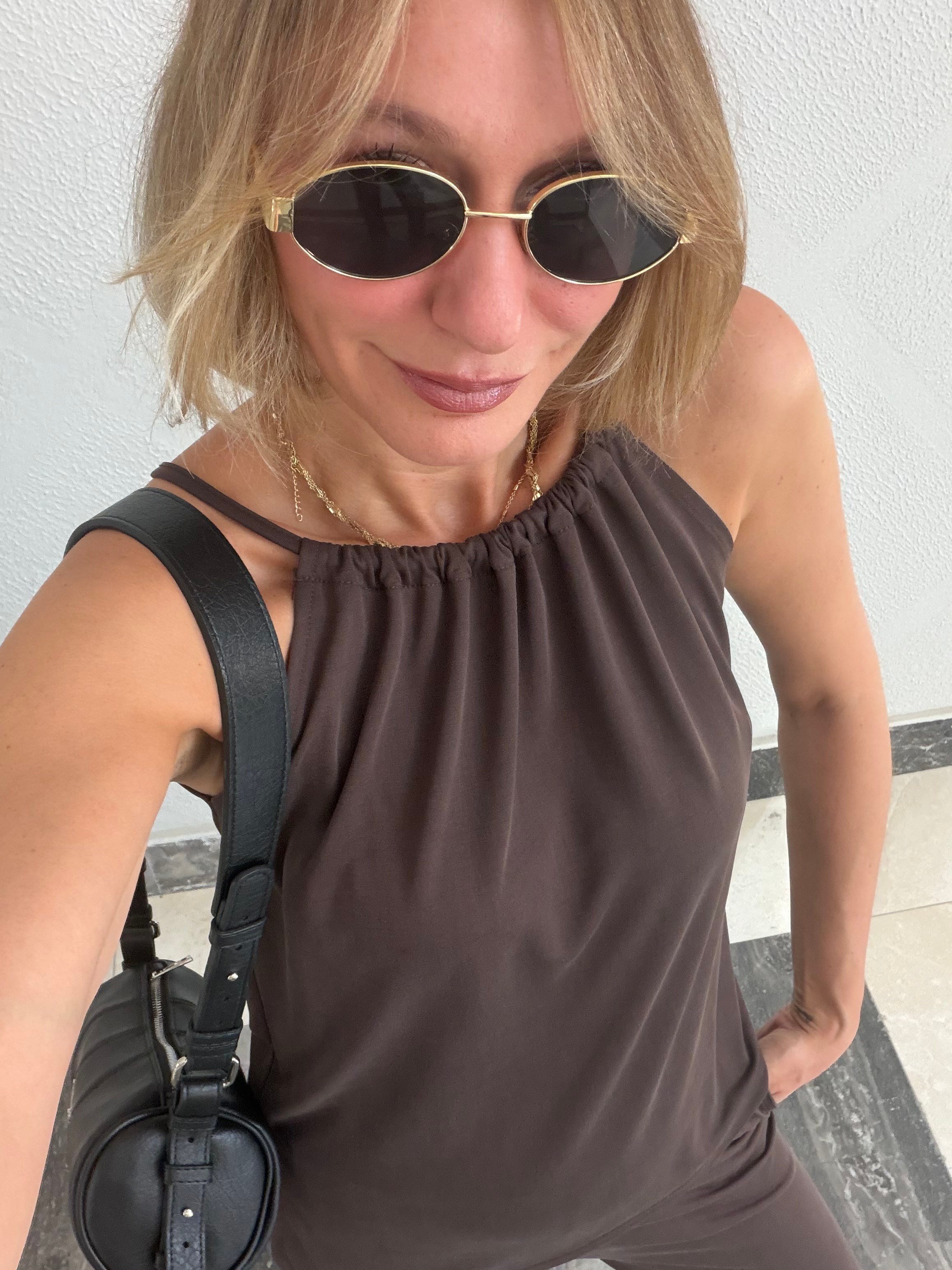 Kahve Halter Yaka Takım