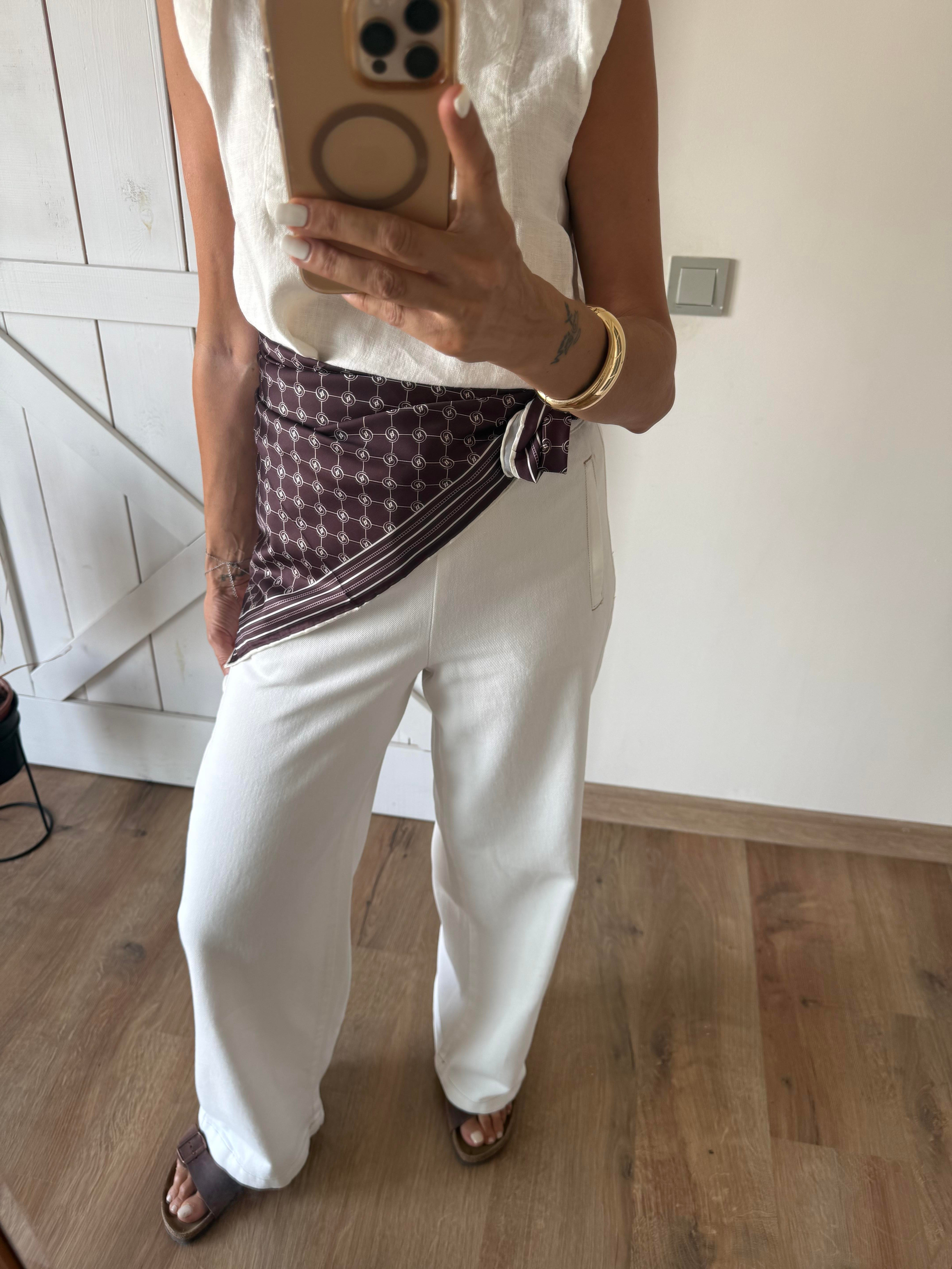 Kahve Logolu Kare Premium Şal/Eşarp