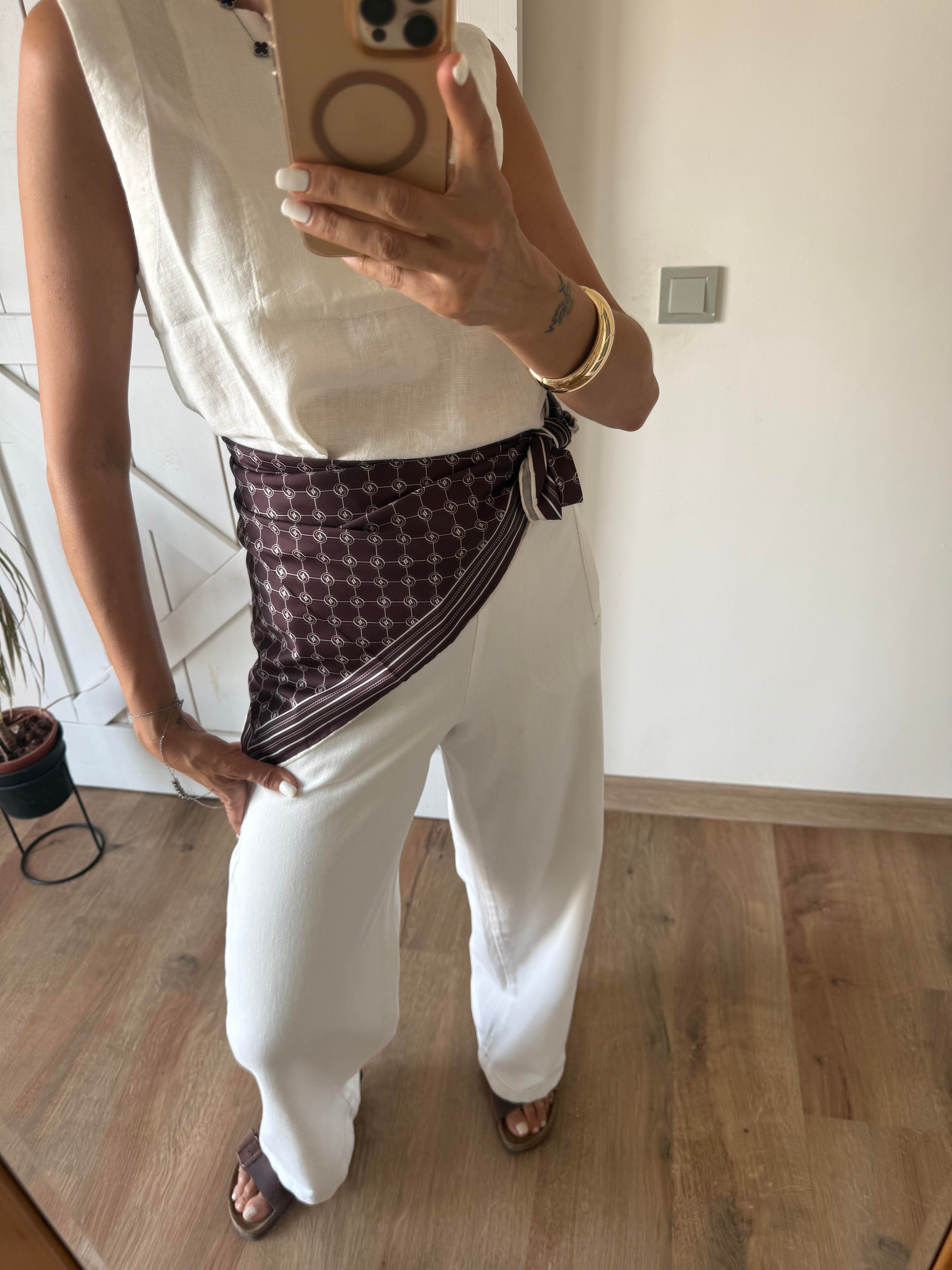 Kahve Logolu Kare Premium Şal/Eşarp