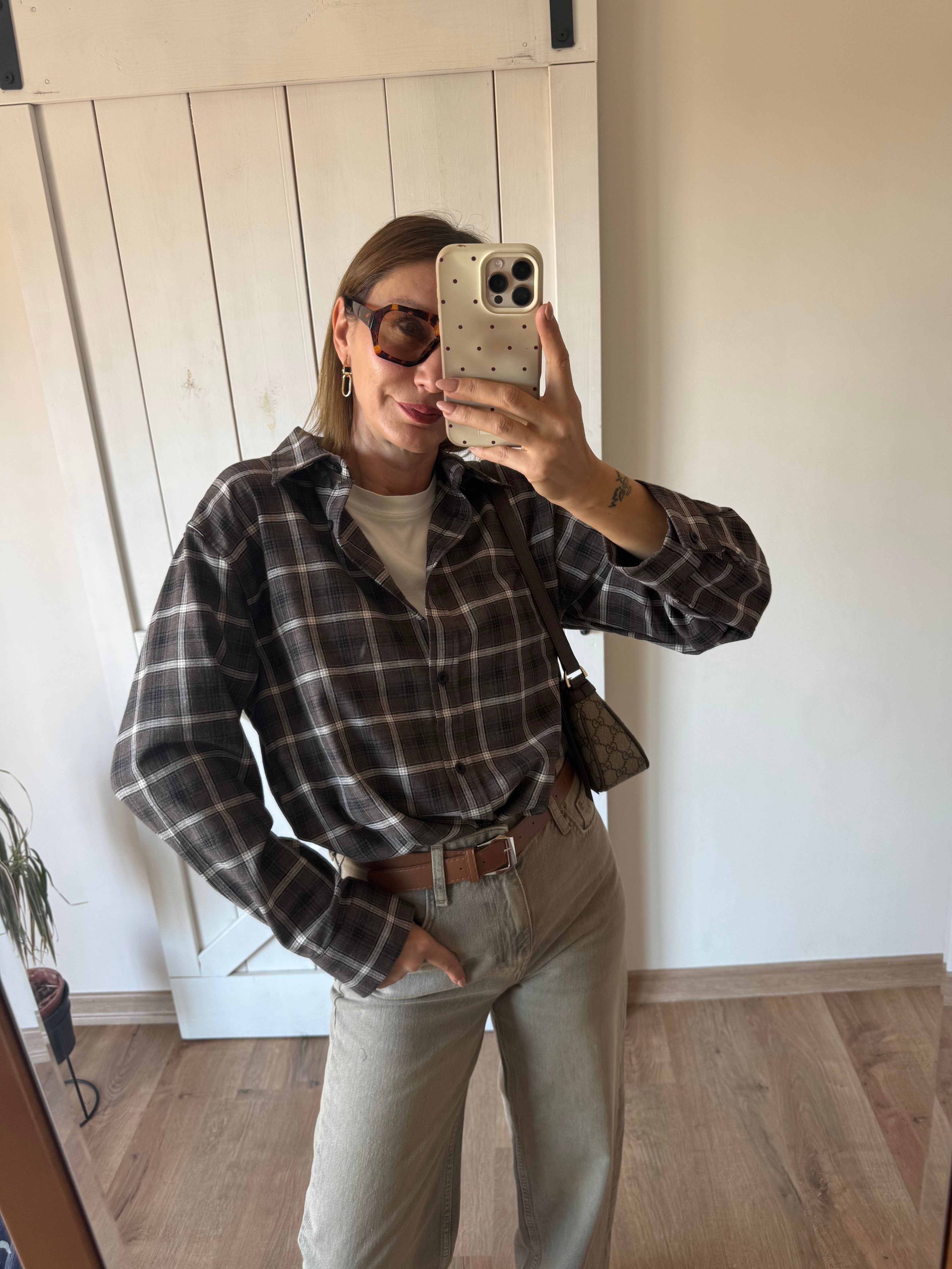 Kahve Rahat Kesim Oduncu Gömleği