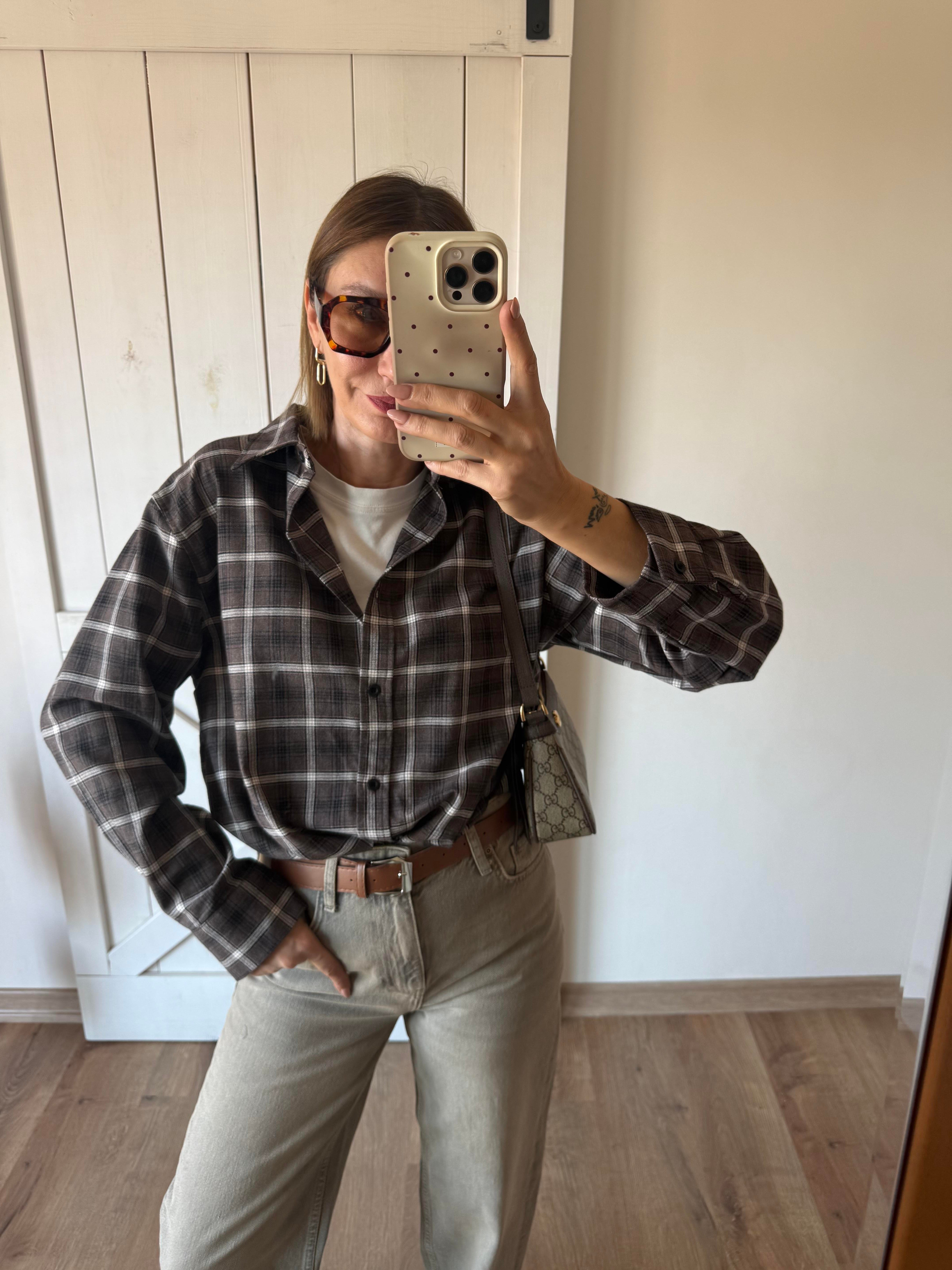 Kahve Rahat Kesim Oduncu Gömleği