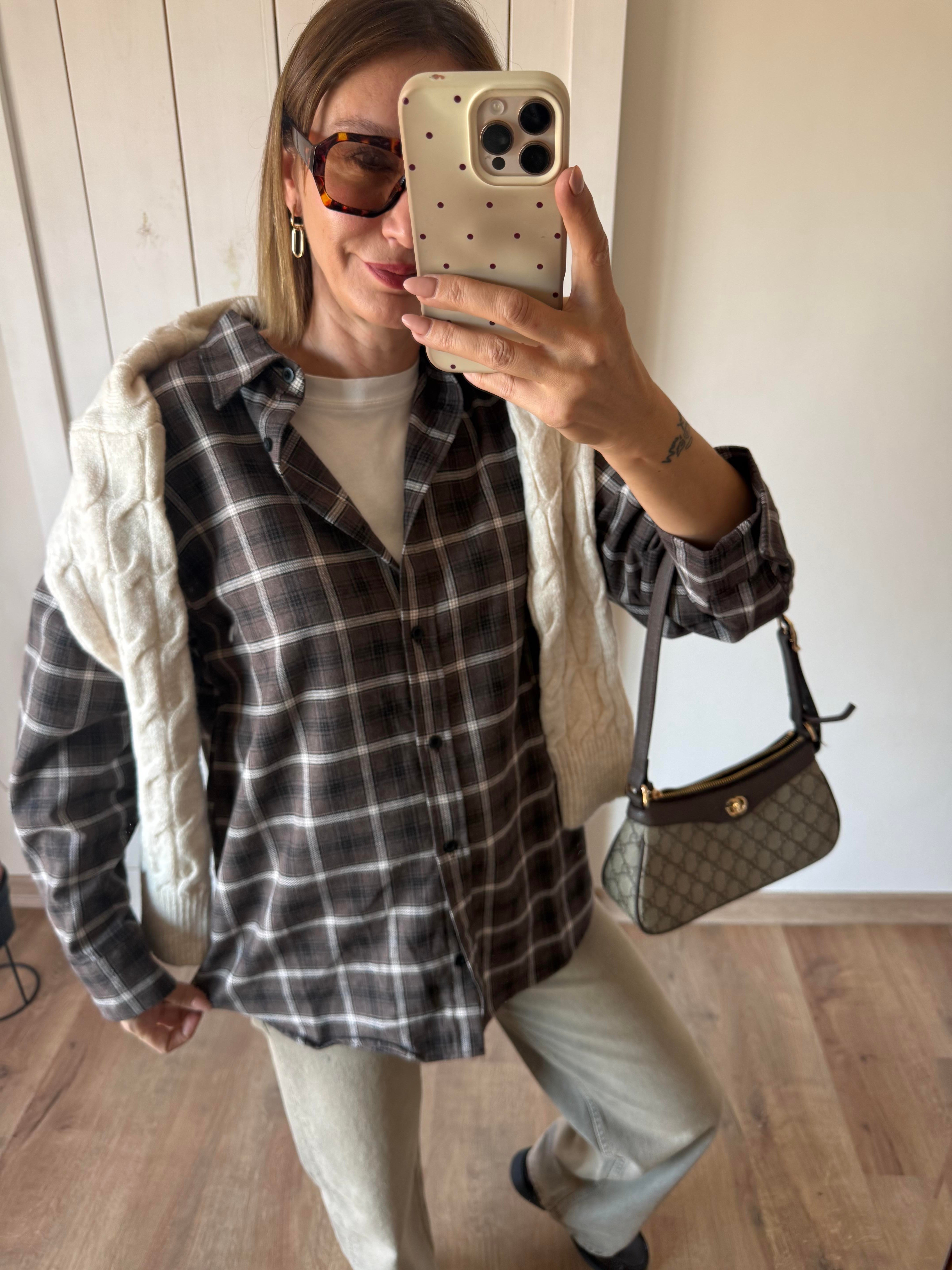 Kahve Rahat Kesim Oduncu Gömleği