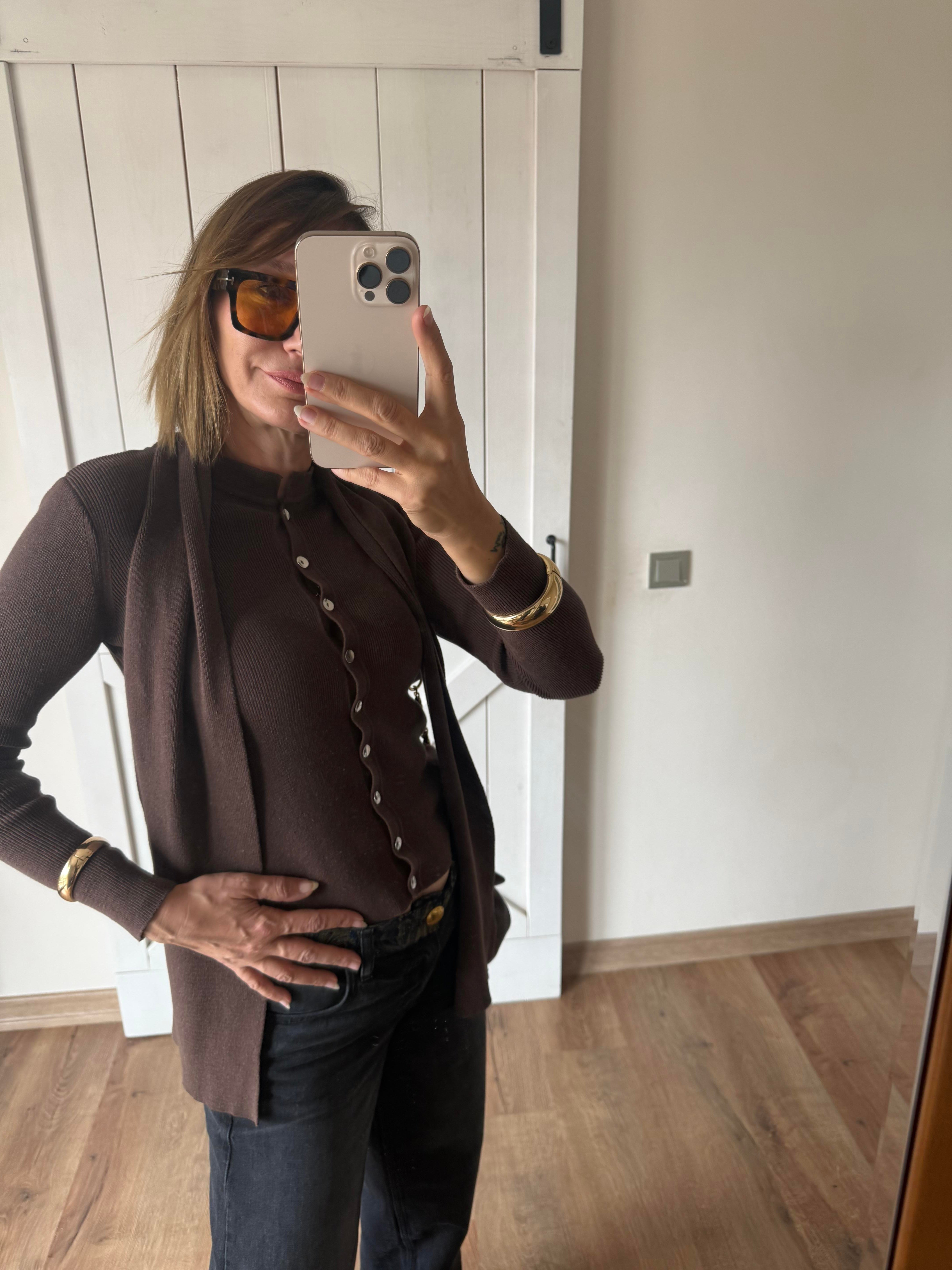 Kahverengi Atkılı Zr Hırka