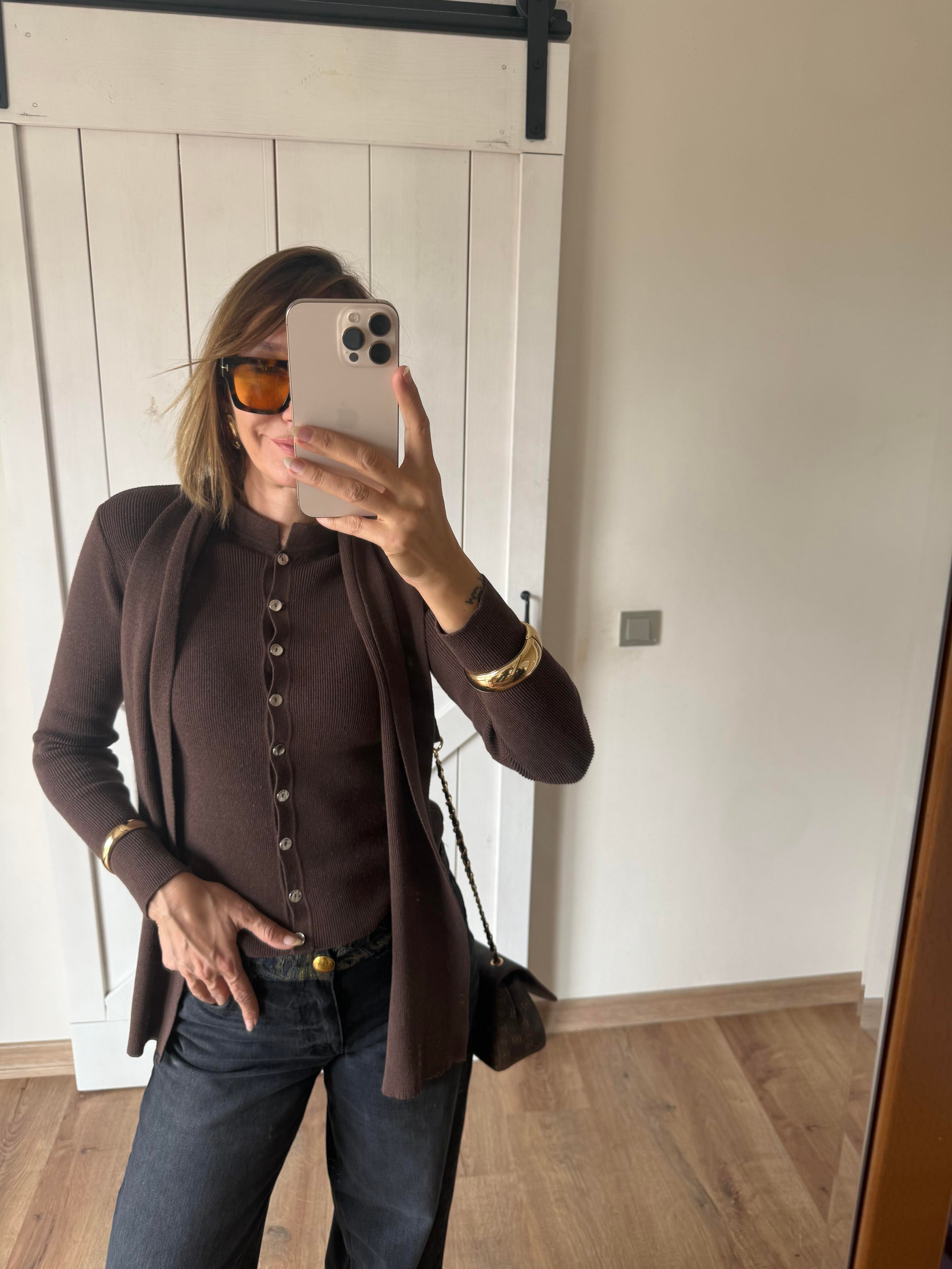 Kahverengi Atkılı Zr Hırka