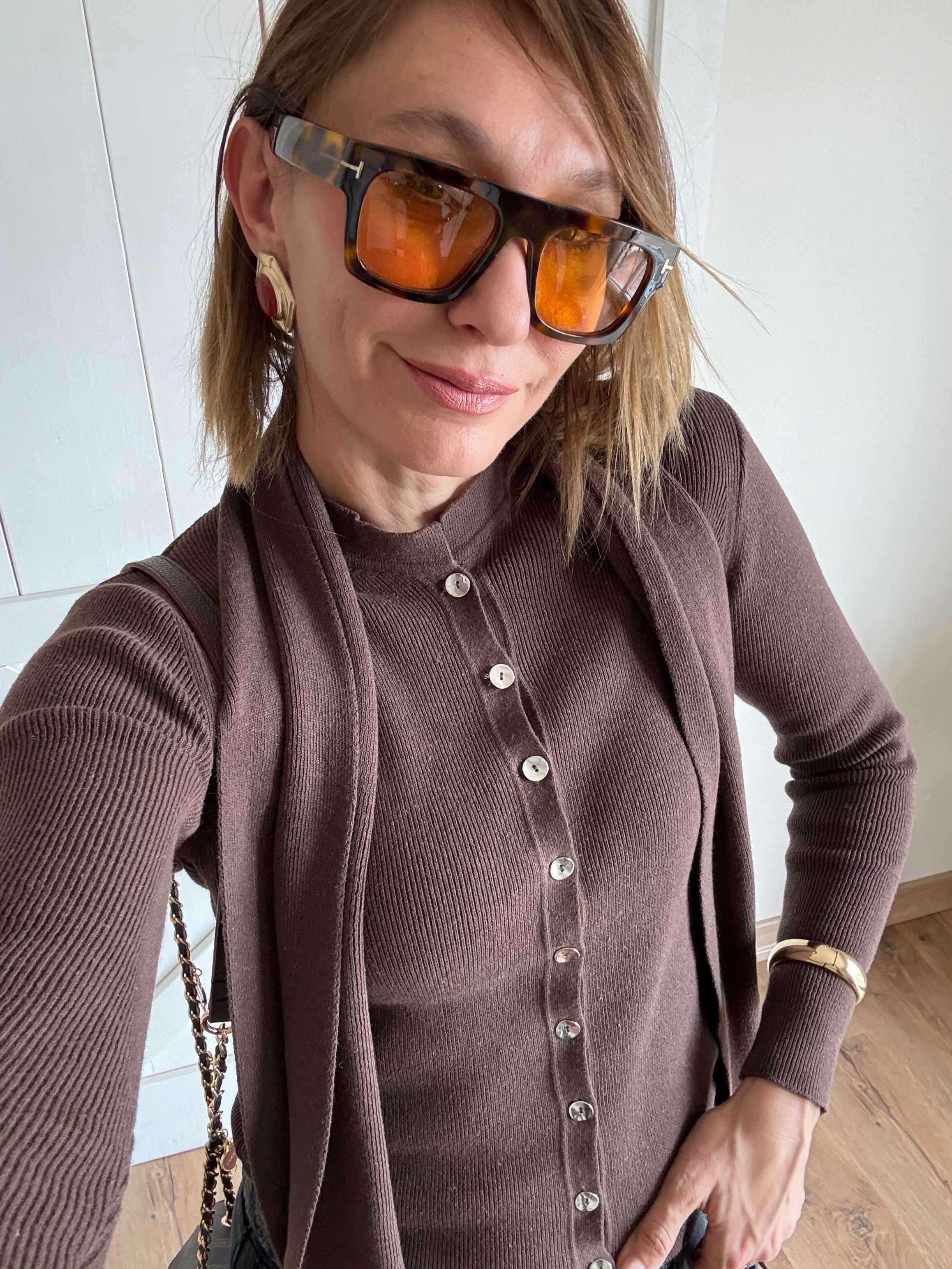 Kahverengi Atkılı Zr Hırka