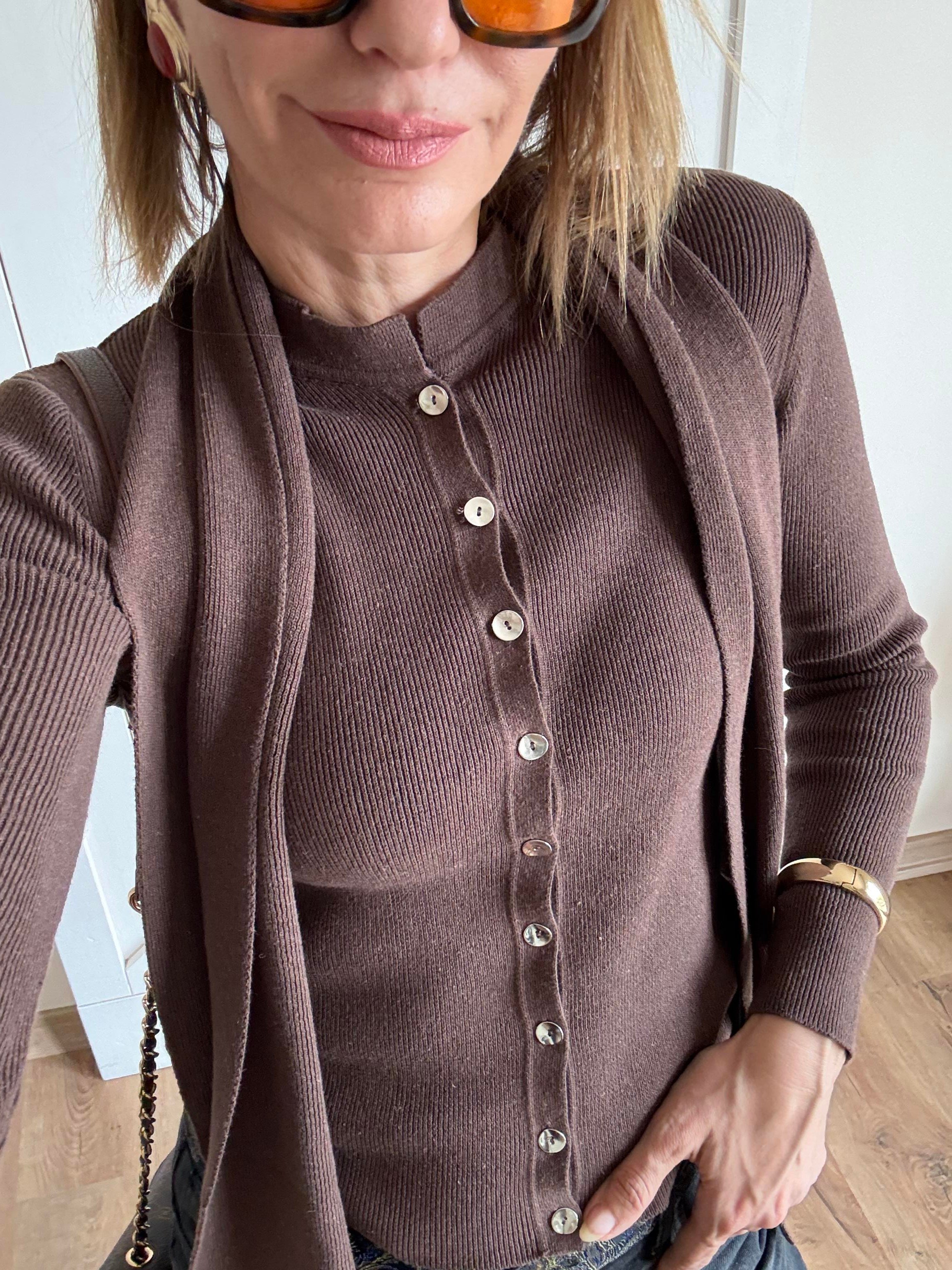 Kahverengi Atkılı Zr Hırka