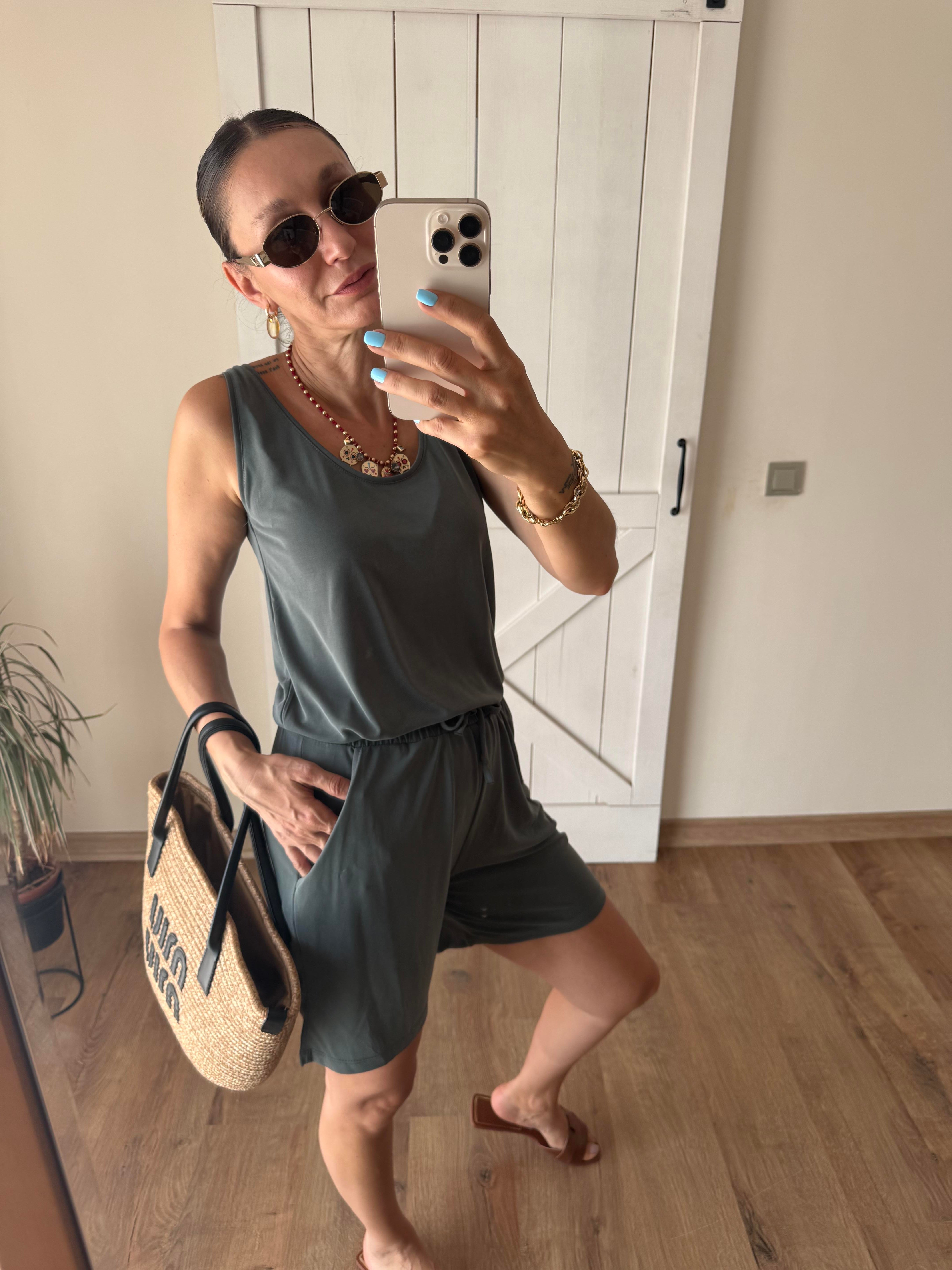 Kalın Askılı Oyş Modal Şort Bluz Çağla Takım