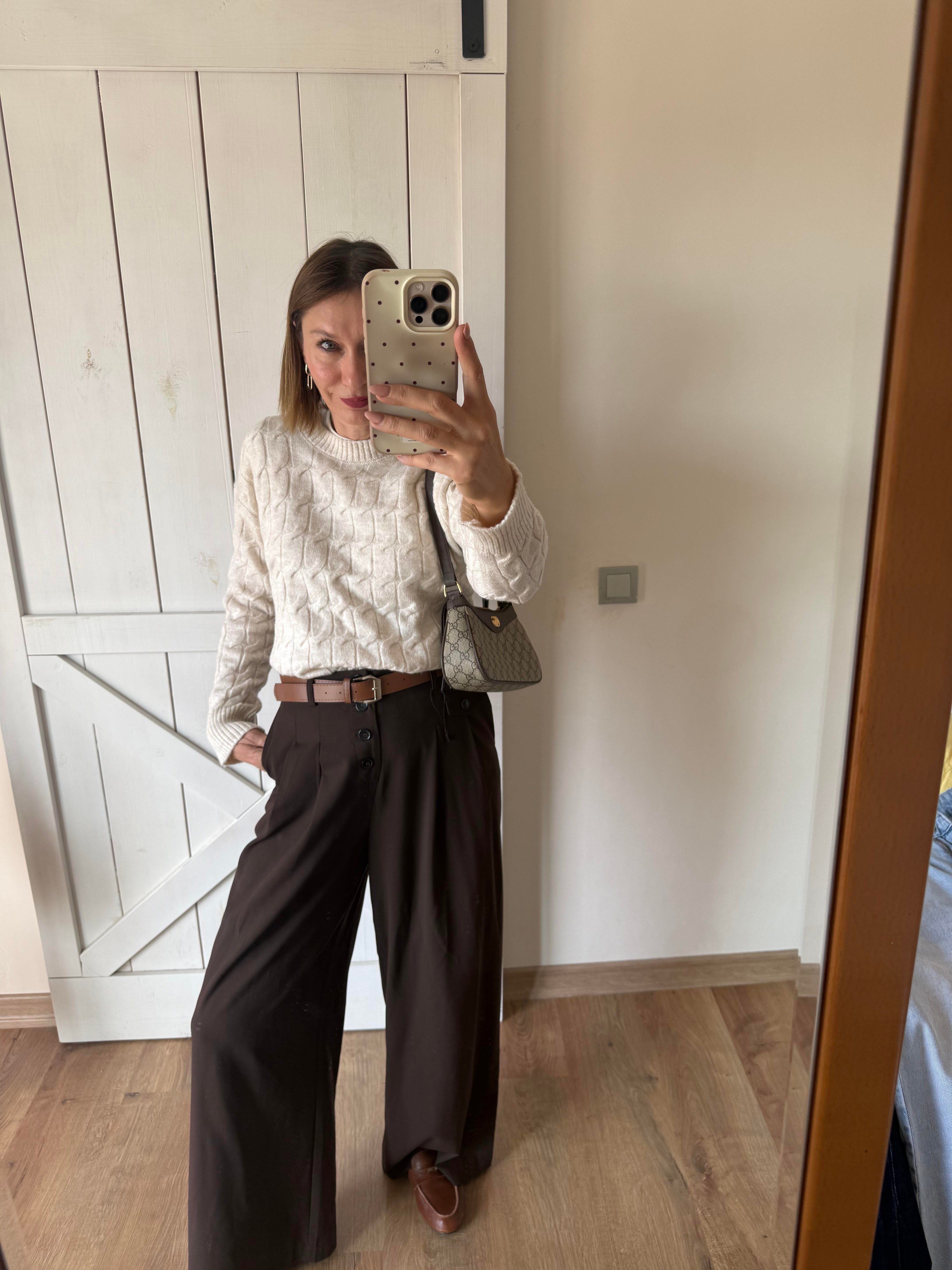 Kalın Saç Örgü Ekru Th Kazak