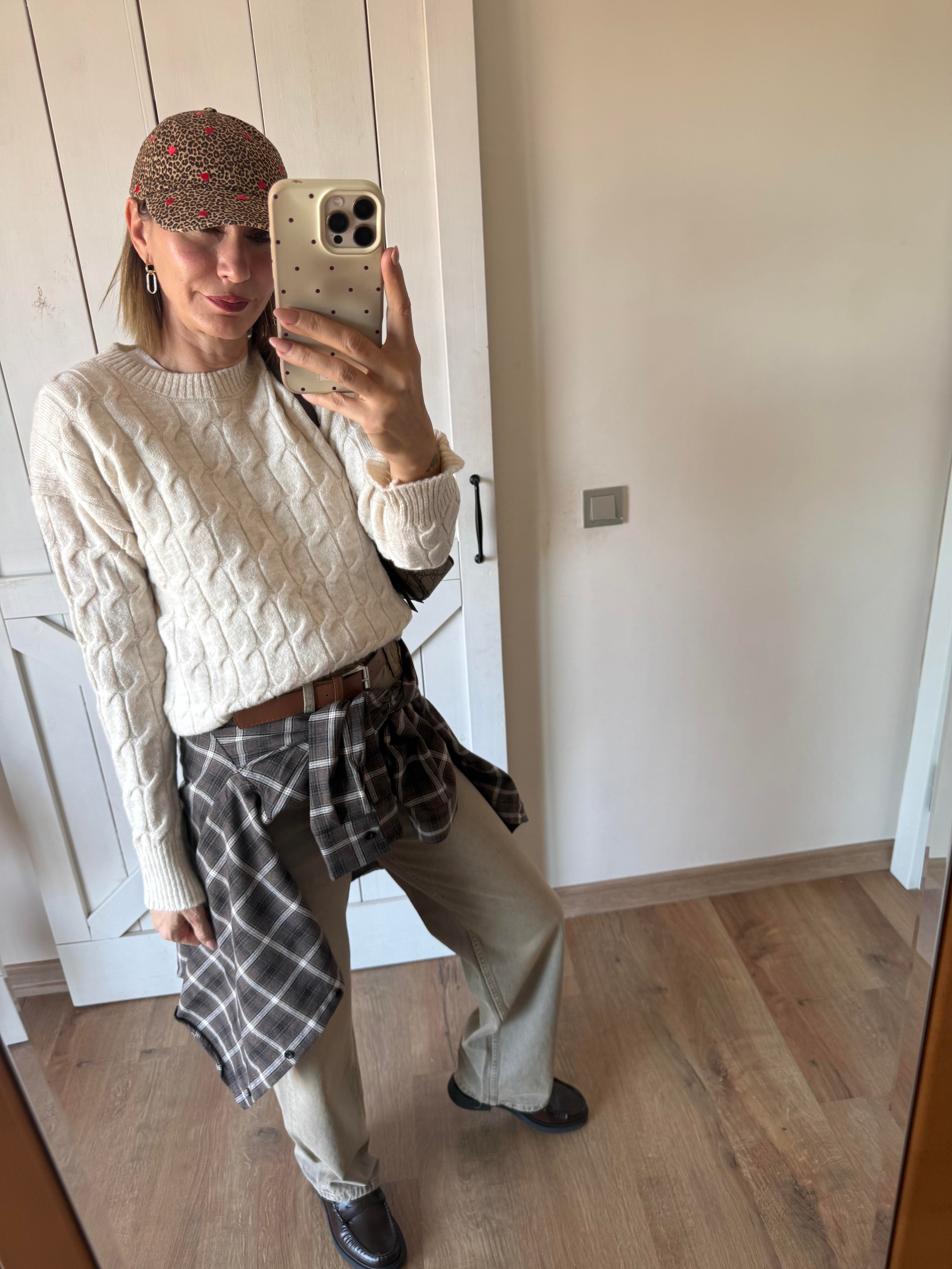 Kalın Saç Örgü Ekru Th Kazak