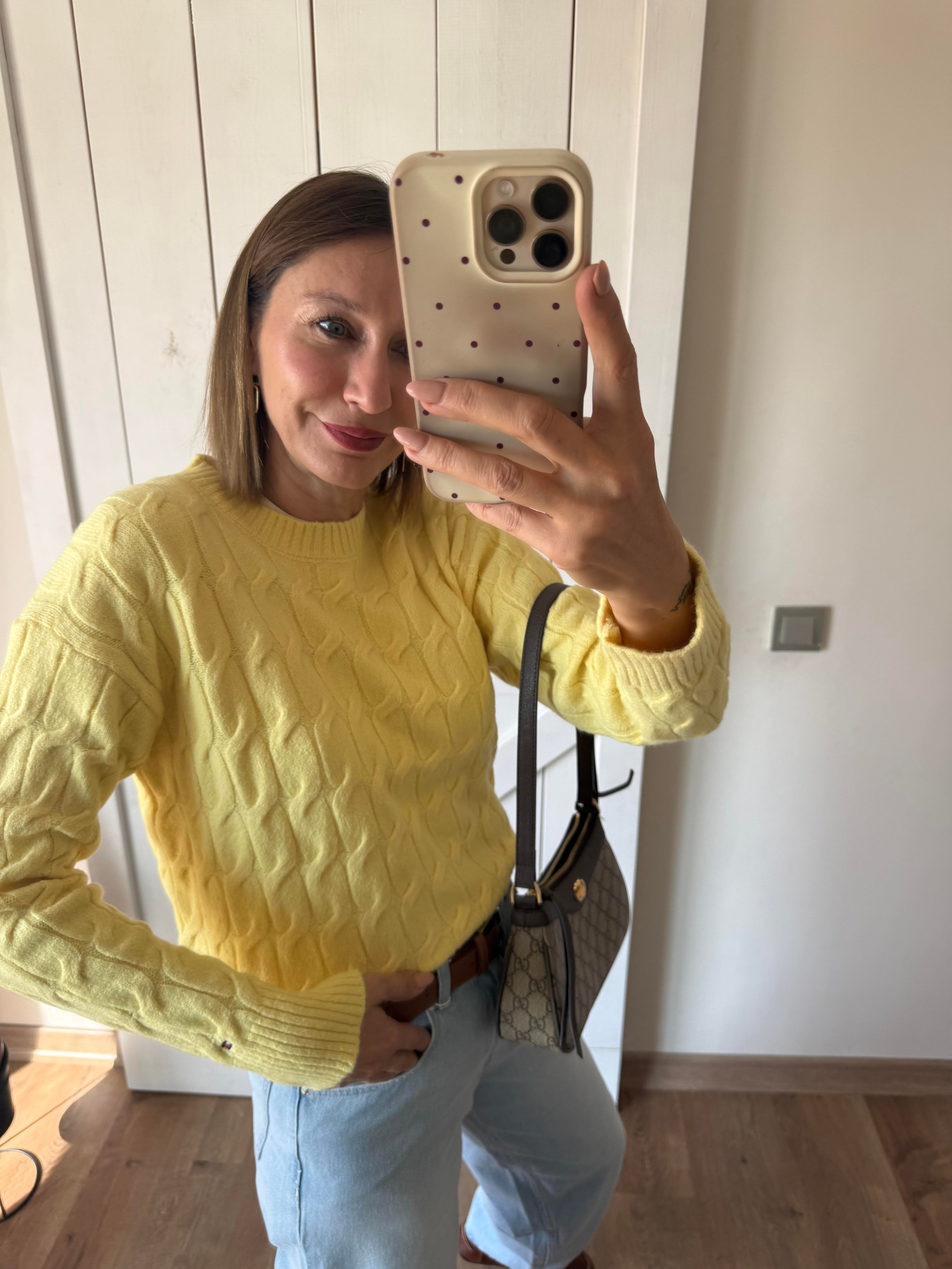 Kalın Saç Örgü Th Açık Sarı Kazak