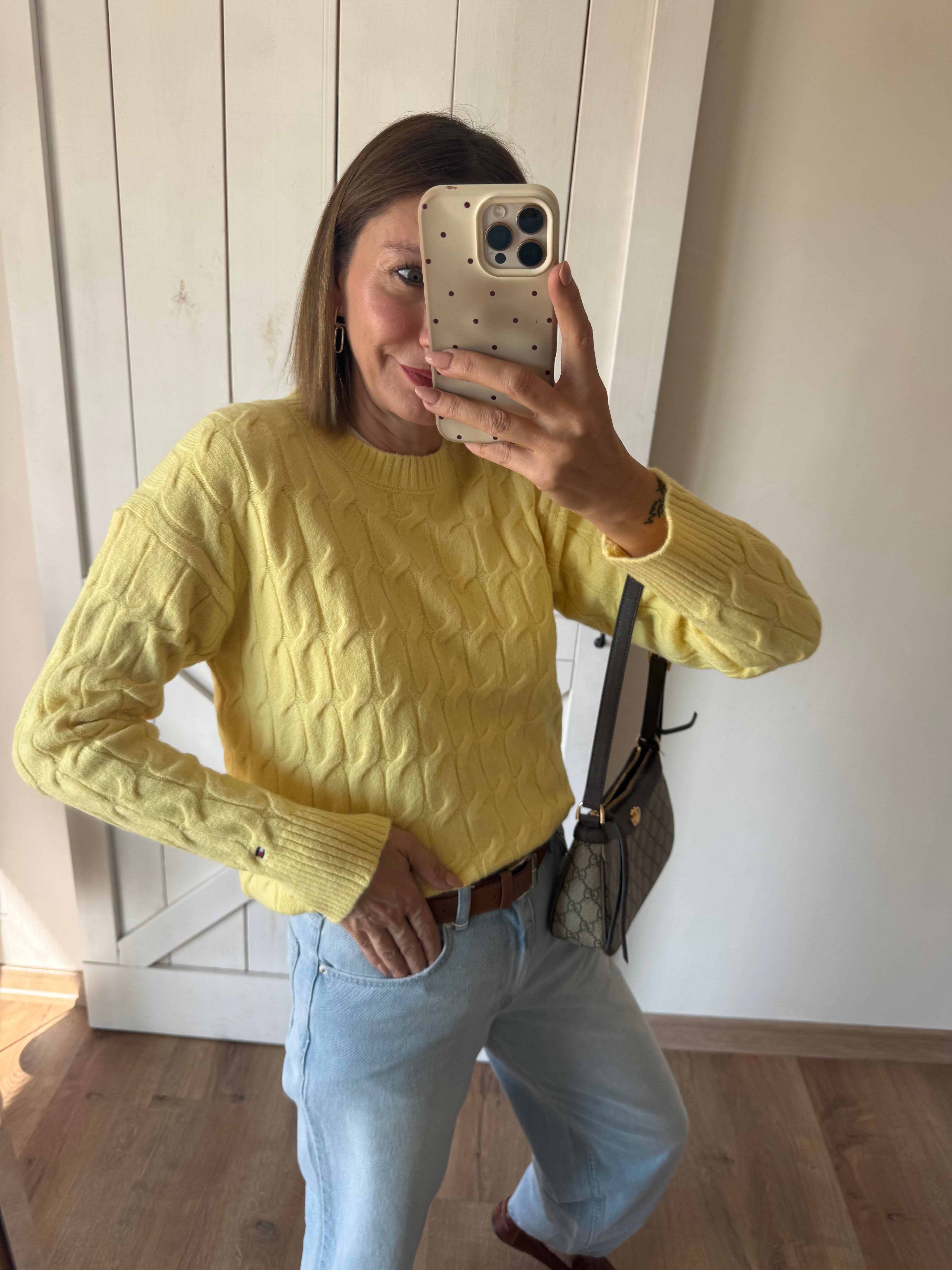 Kalın Saç Örgü Th Açık Sarı Kazak