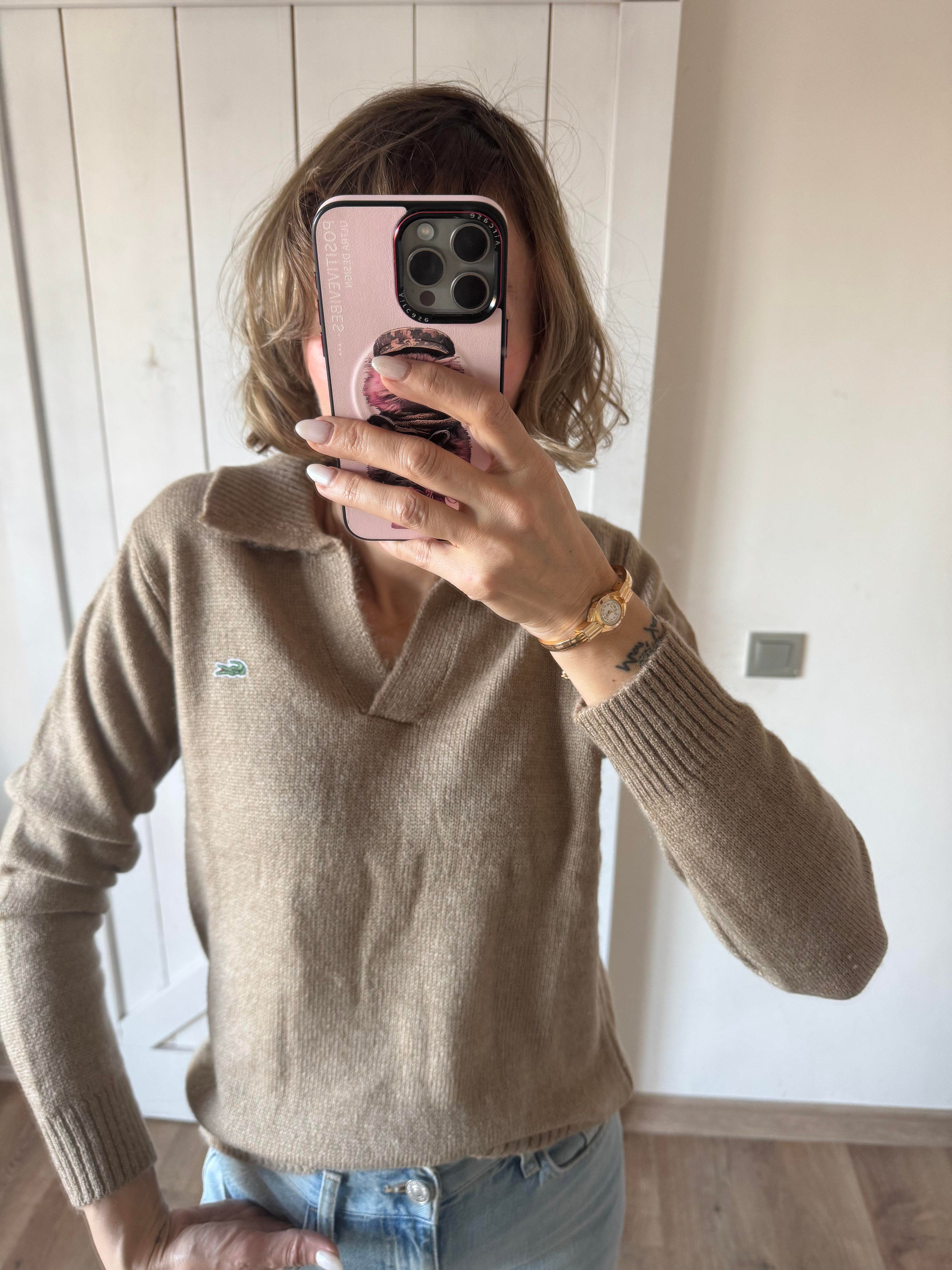 Kaşmir Lcs Toprak Polo Yaka Sweat