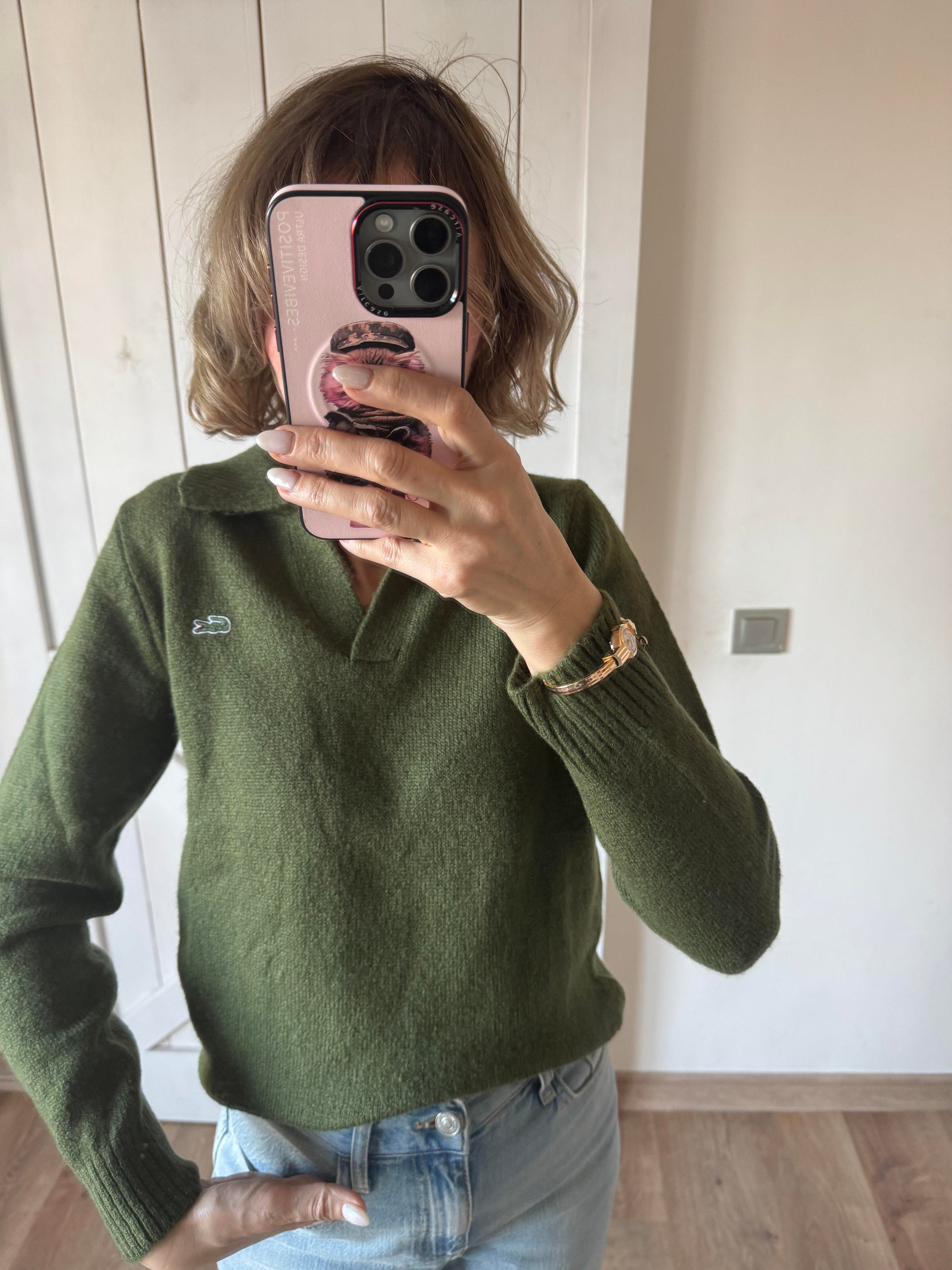 Kaşmir Yeşil Polo Yaka Sweat