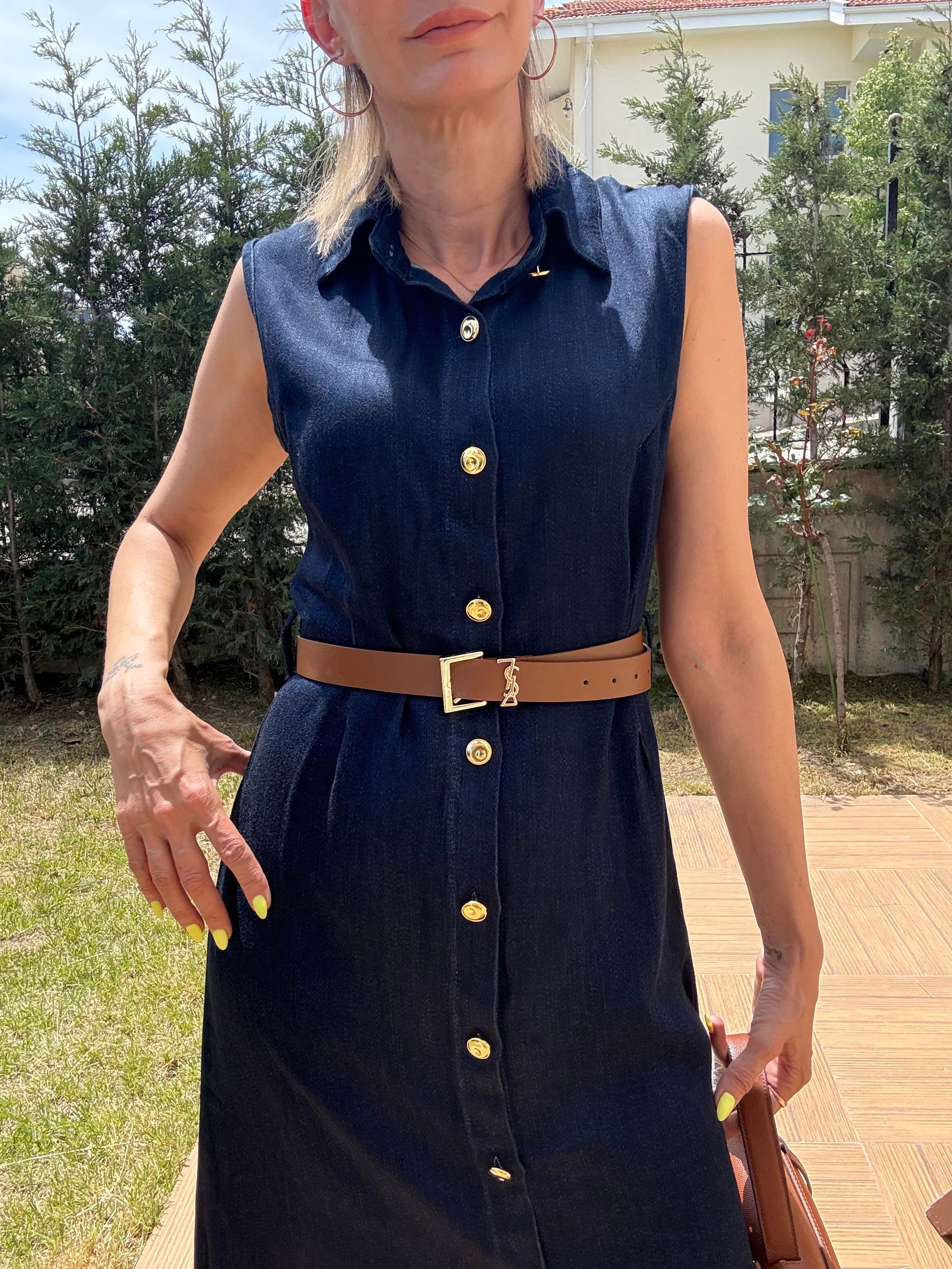 Kemerli Broşlu Premium Elbise