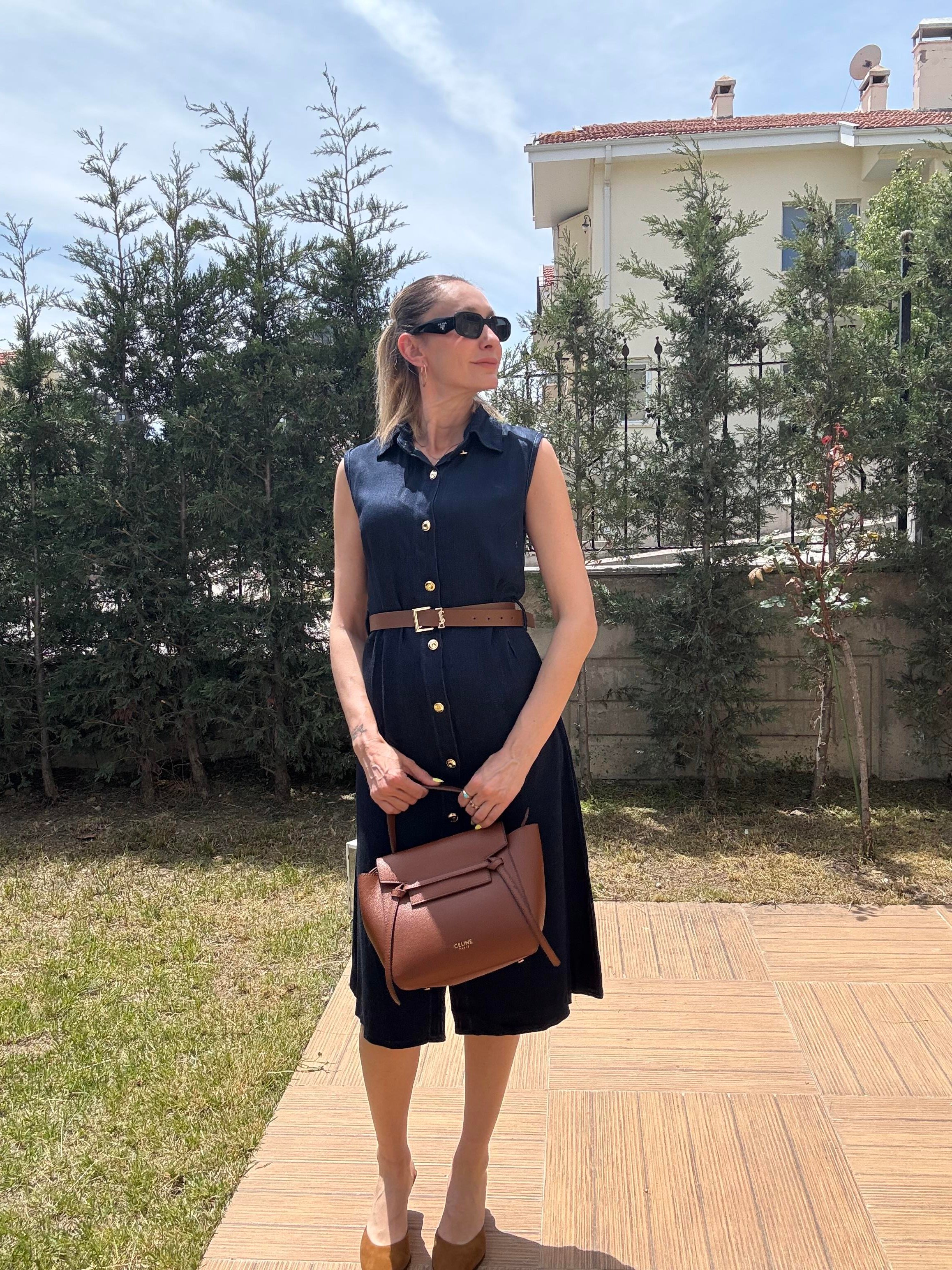 Kemerli Broşlu Premium Elbise