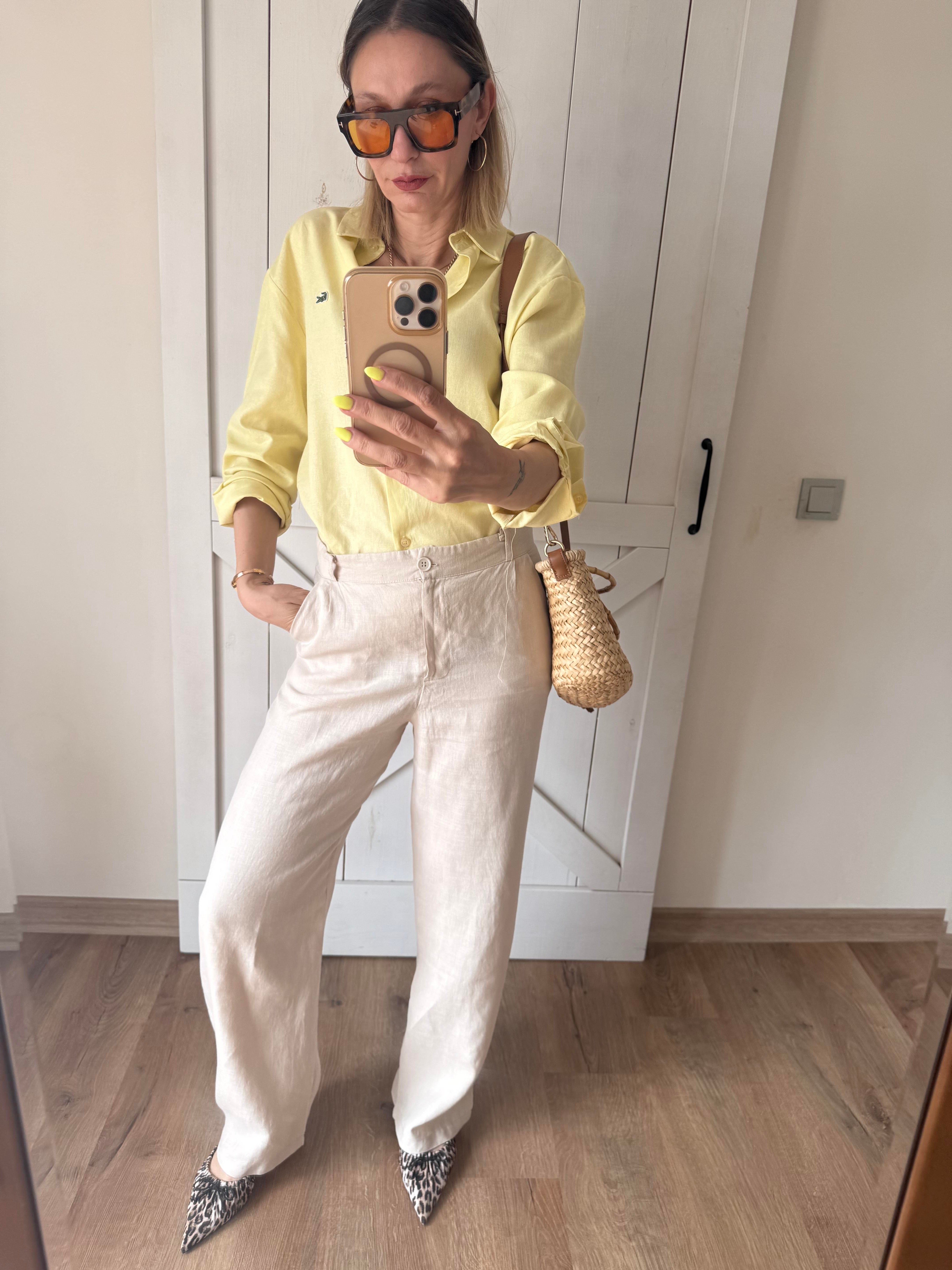 Keten Premium Ekru Pantolon