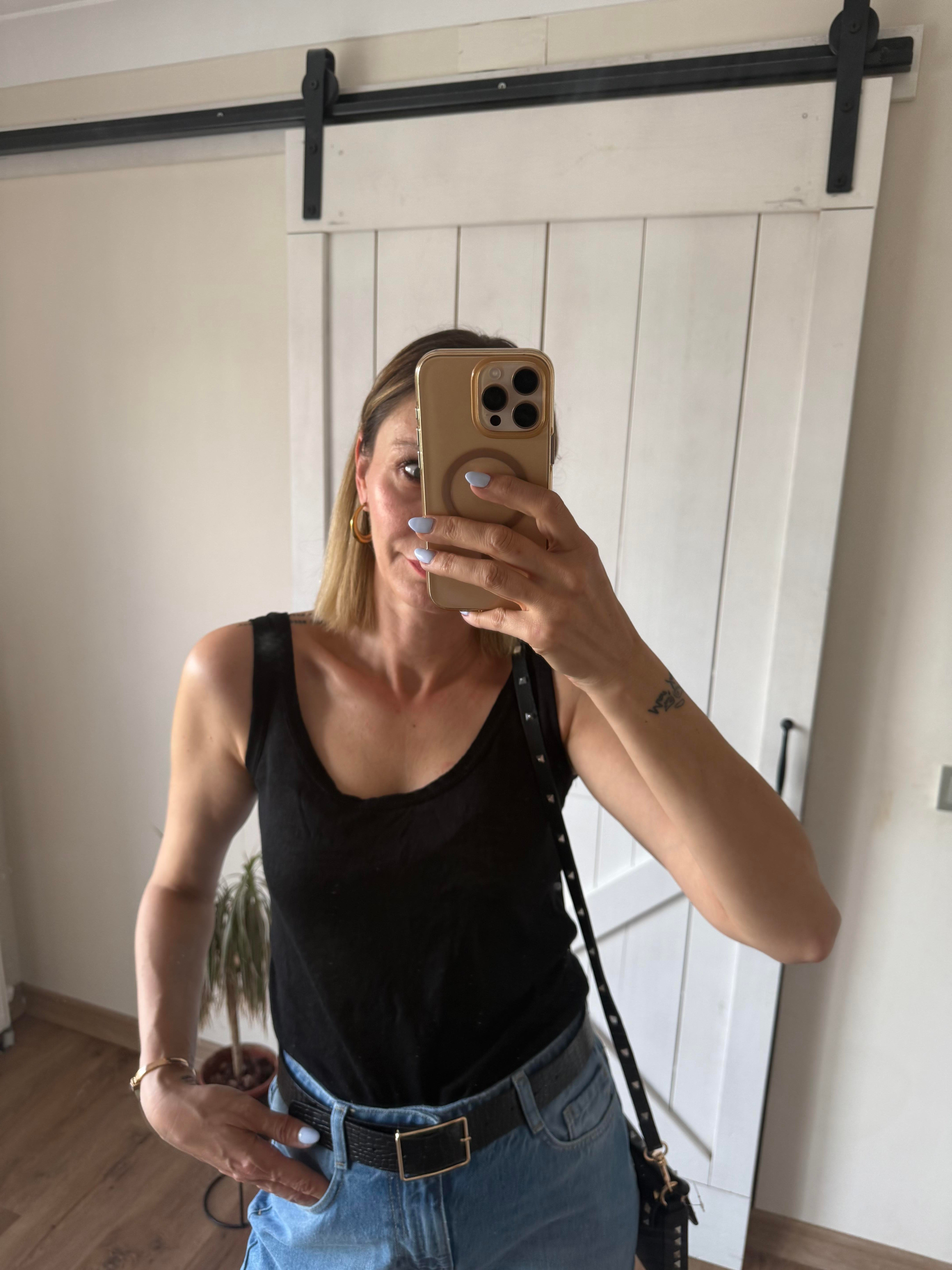 Keten Siyah Askılı Atlet