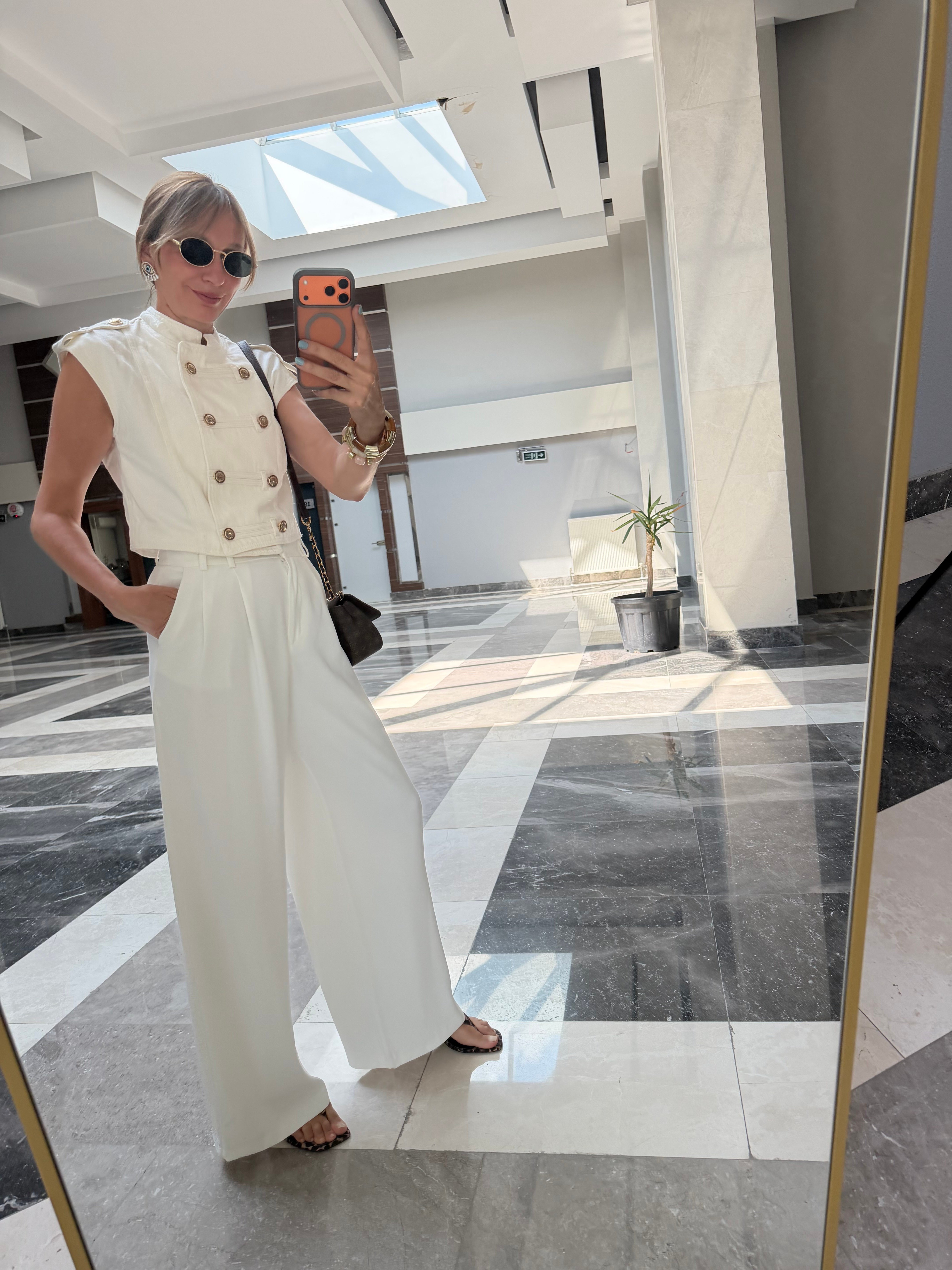 Kırık Beyaz  Napolyon Yelek