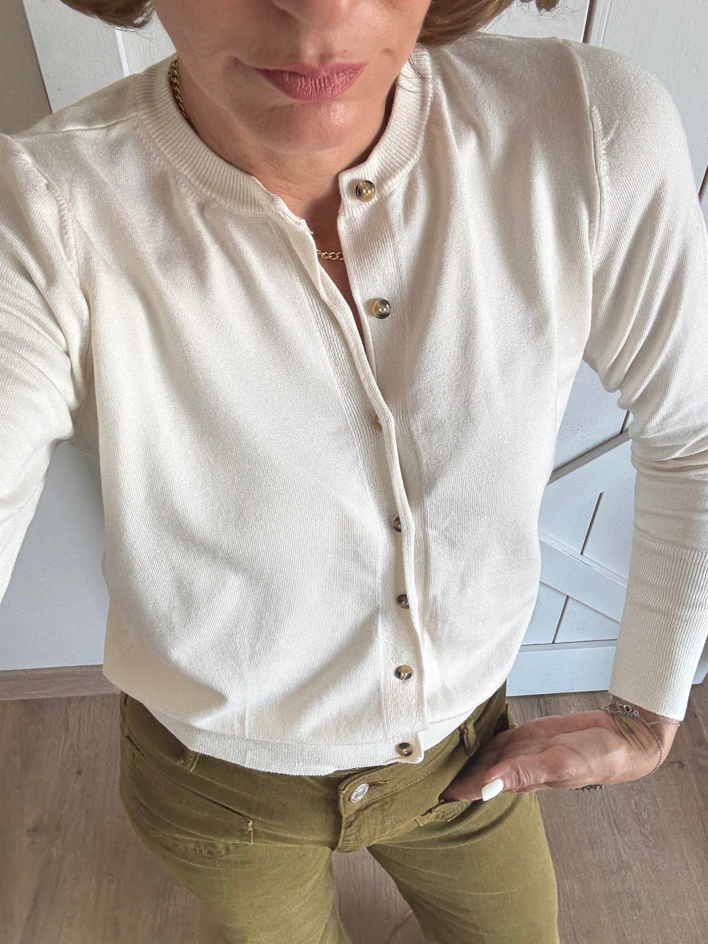 Kırık Beyaz Yumoş Hırka