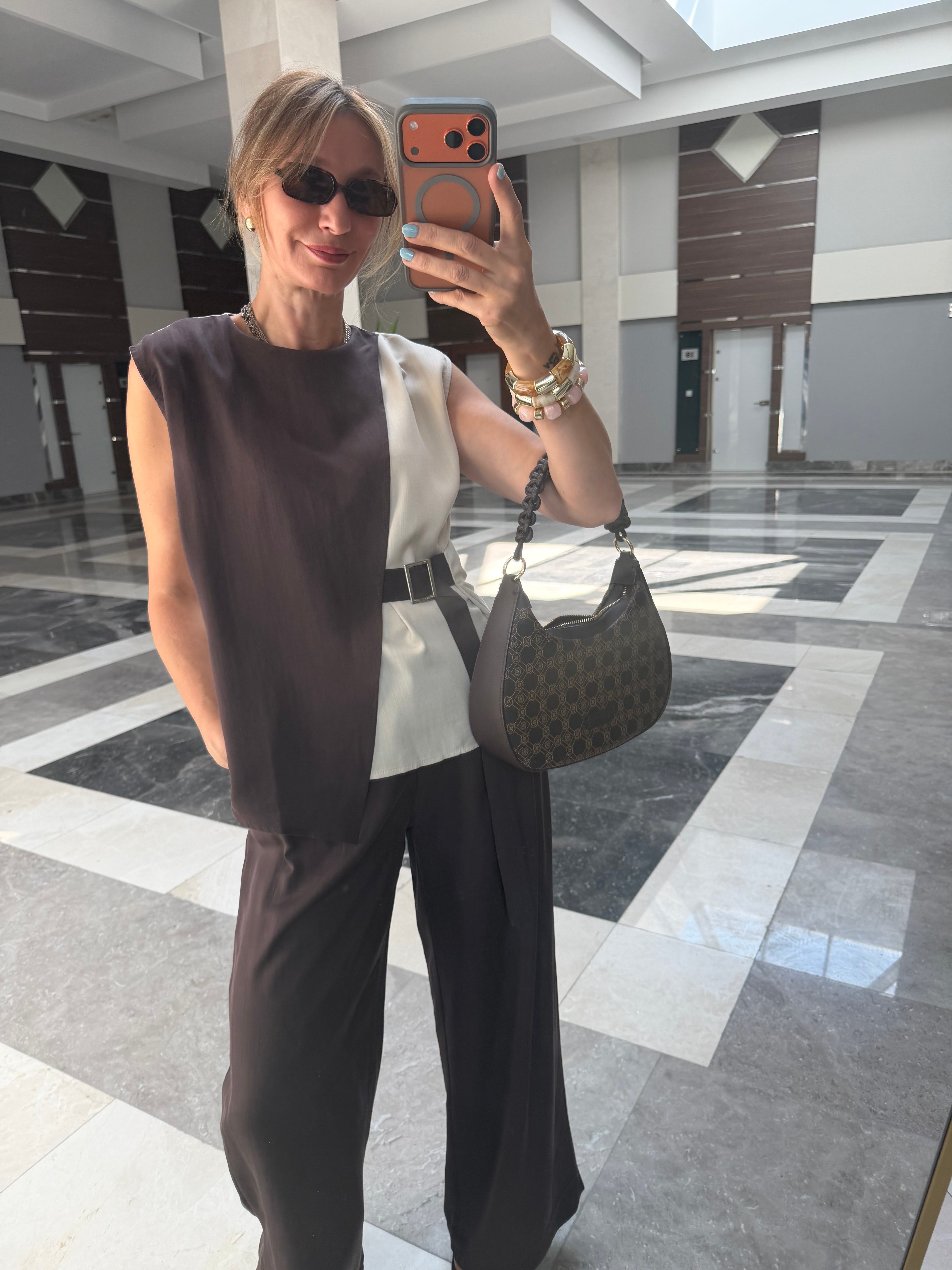 Kos Model Kahve Krem Premium Takım