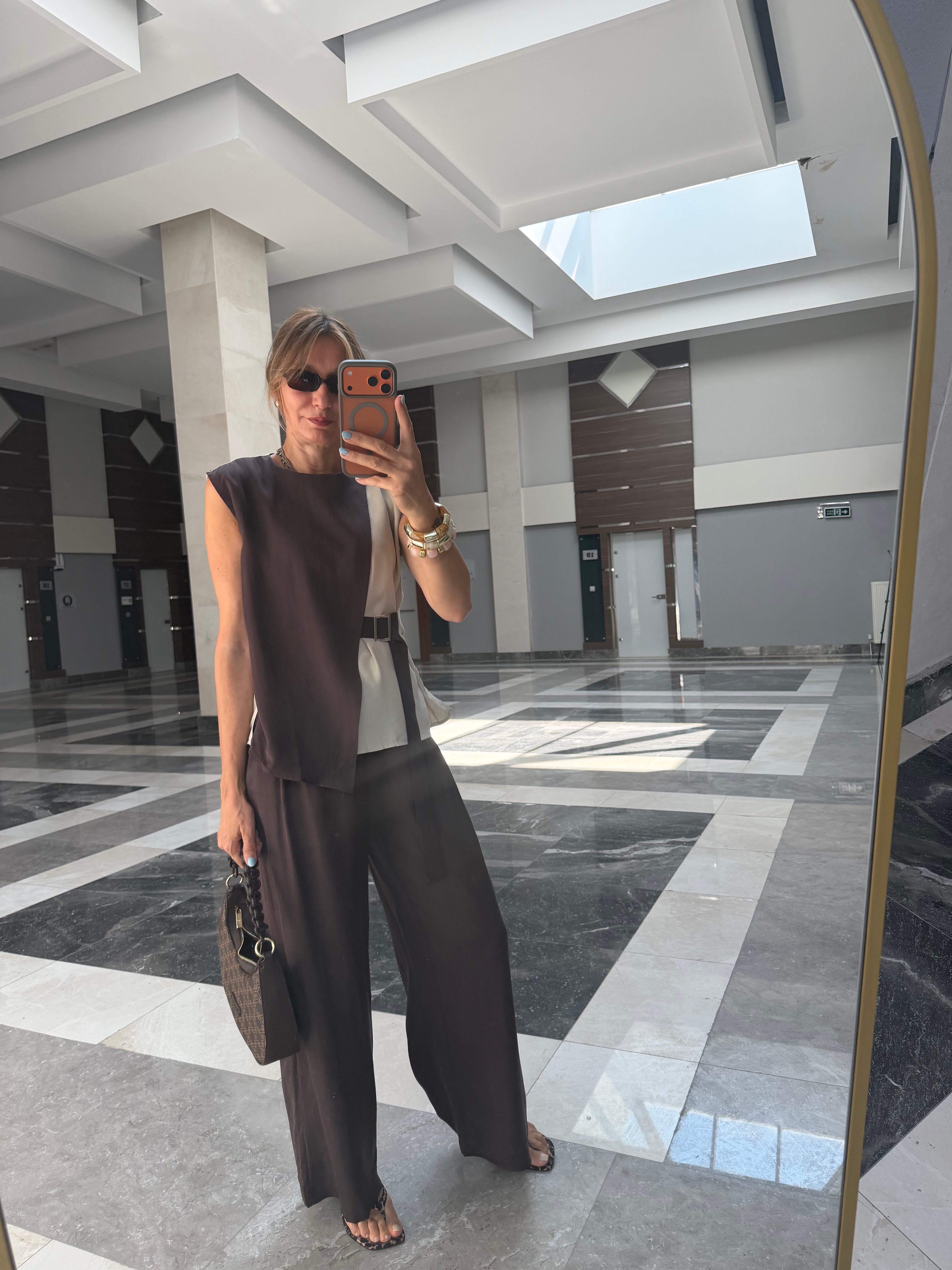 Kos Model Kahve Krem Premium Takım