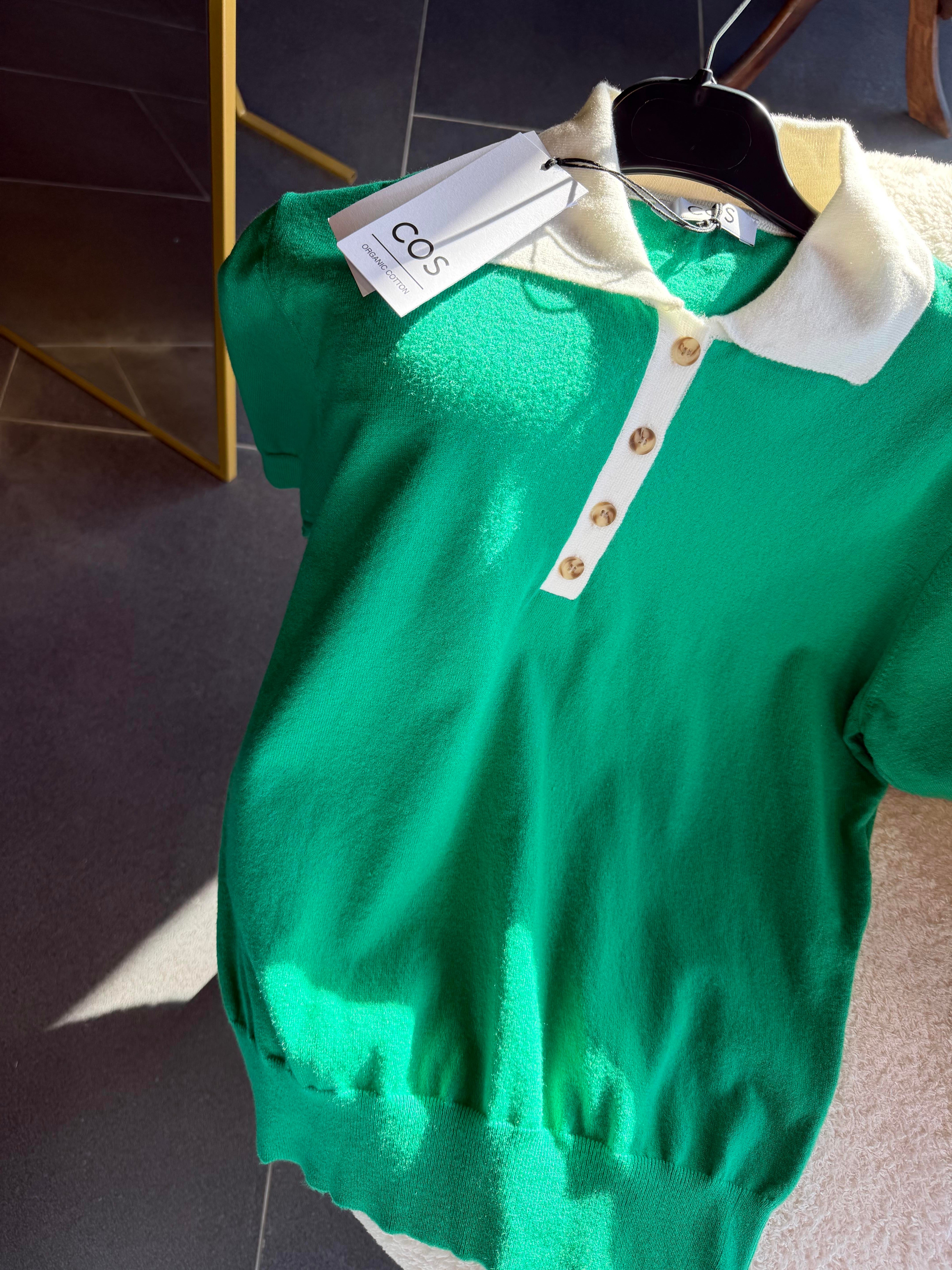 Kos Polo Yaka Yeşil Triko Tshirt