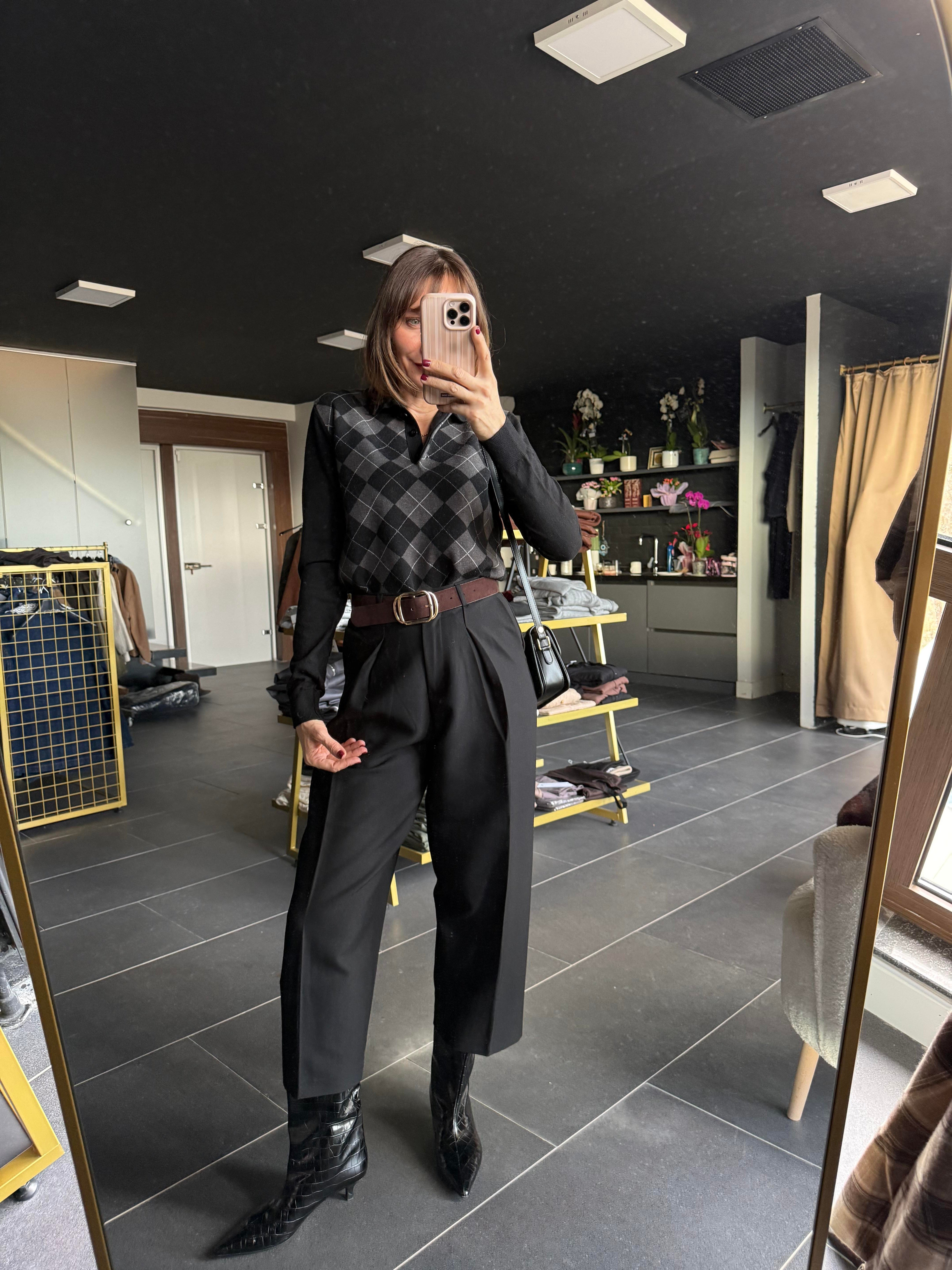 Kos Siyah Kumaş Pantolon