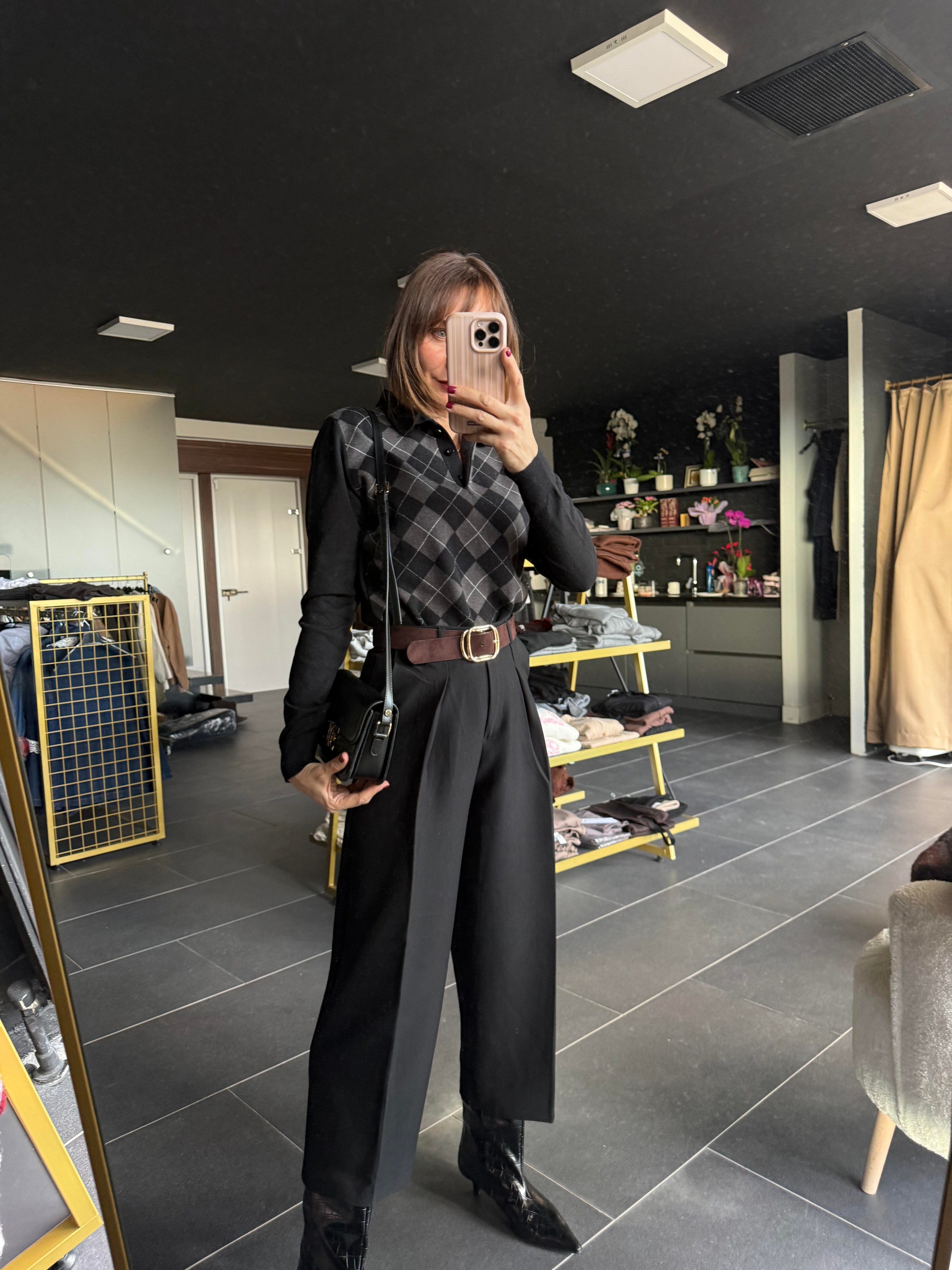 Kos Siyah Kumaş Pantolon