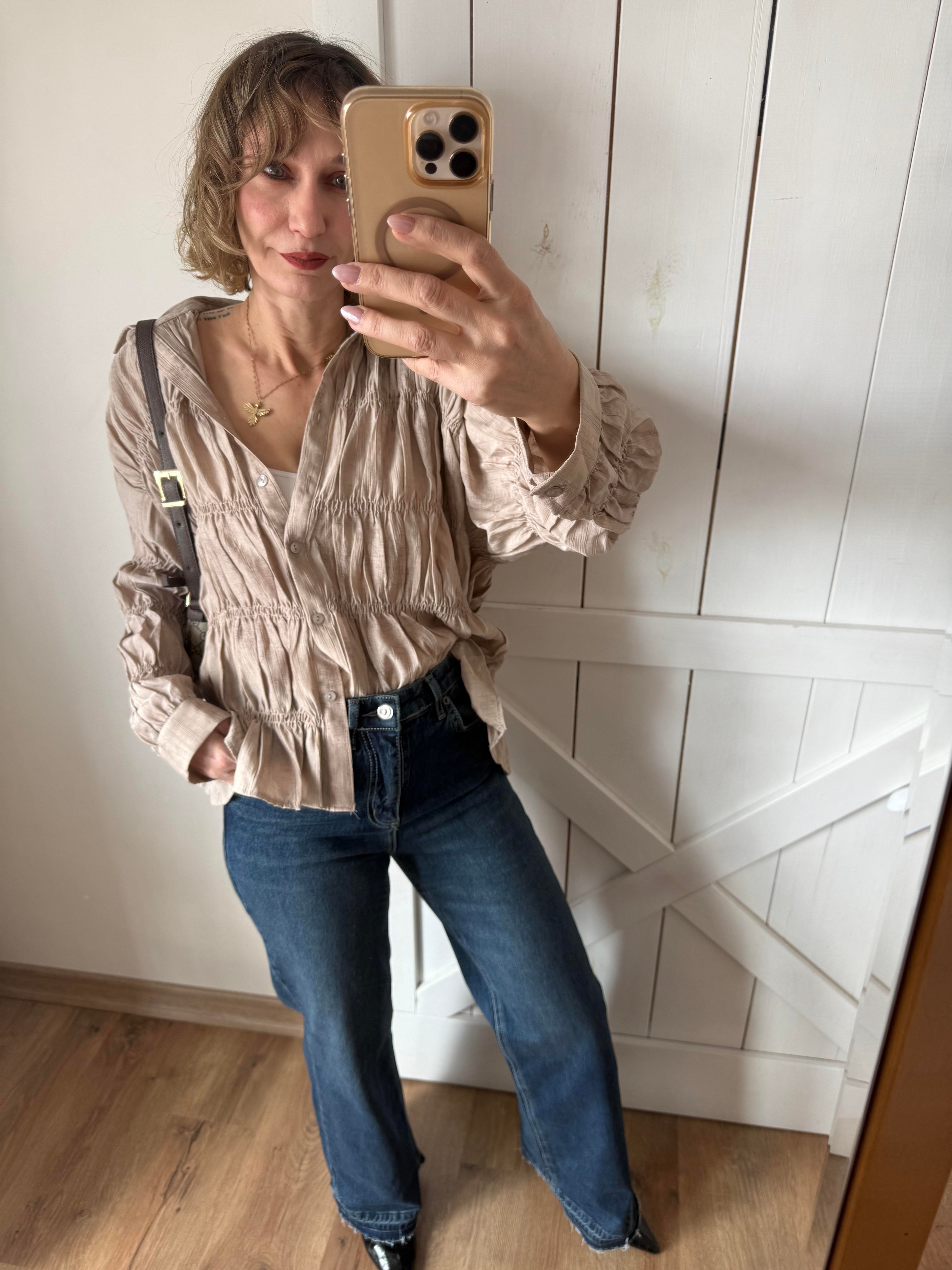 Koyu Mavi Paça Detaylı Wide Leg Jean