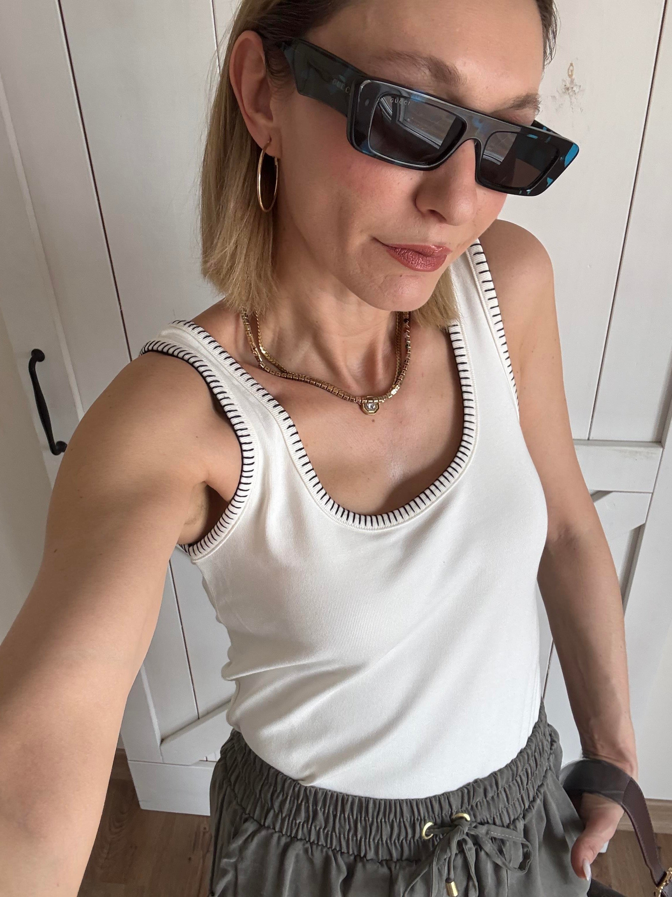 Krokeşa Dikişli Kemik Renk Atlet