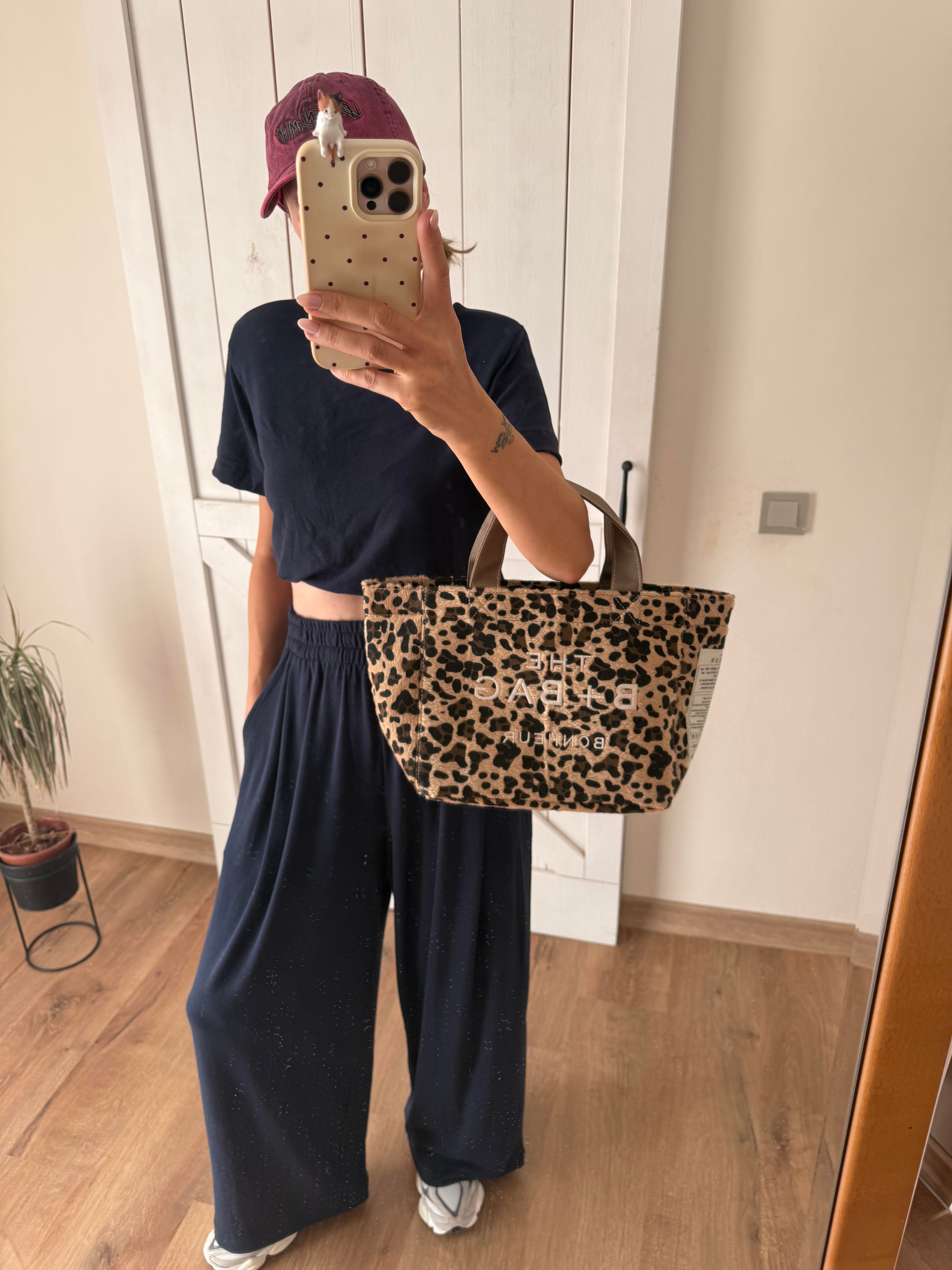 Lacivert Beli Lastikli Salaş Pantolon