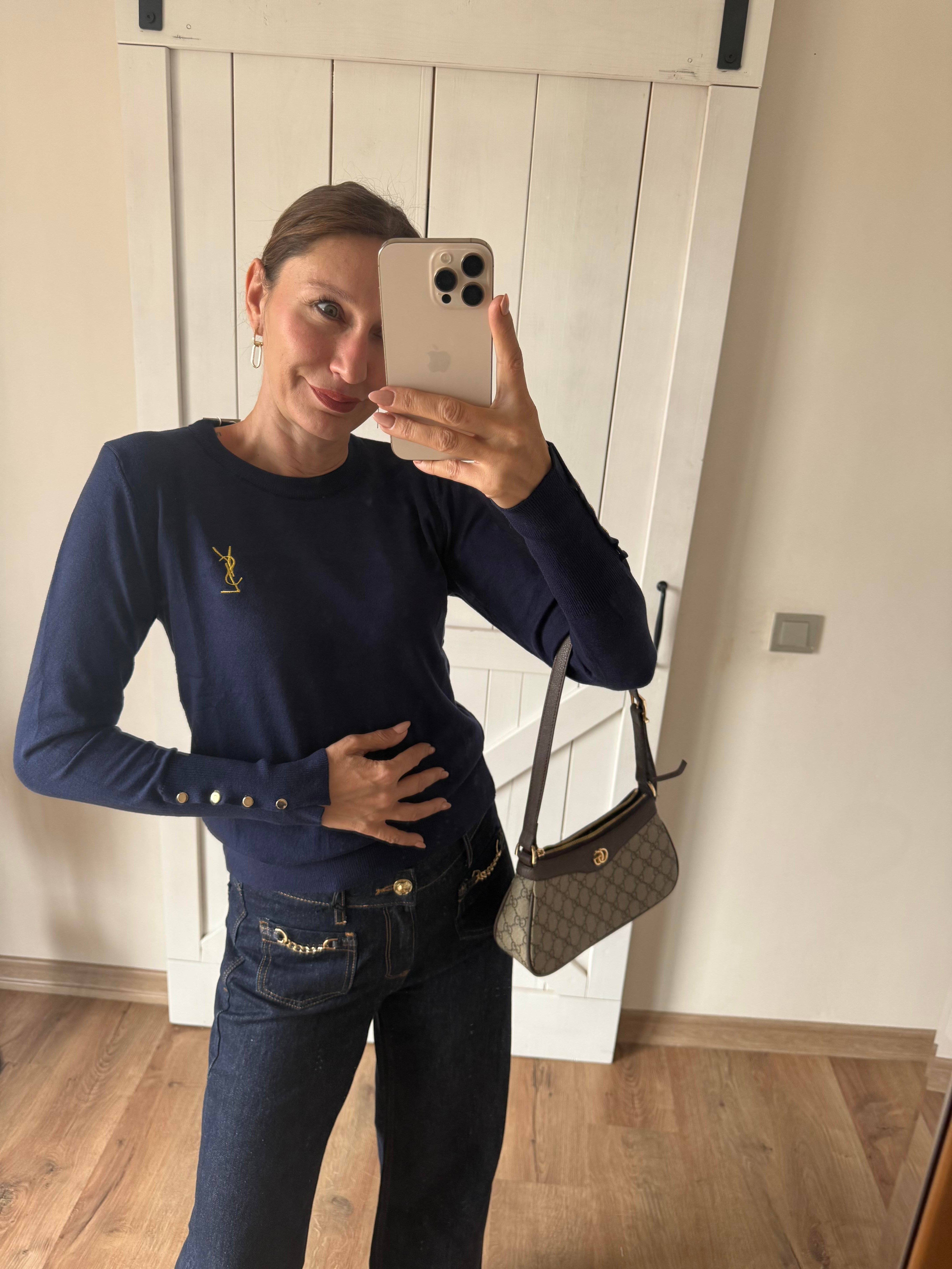 Lacivert Bilekleri Zımbalı Ys Triko