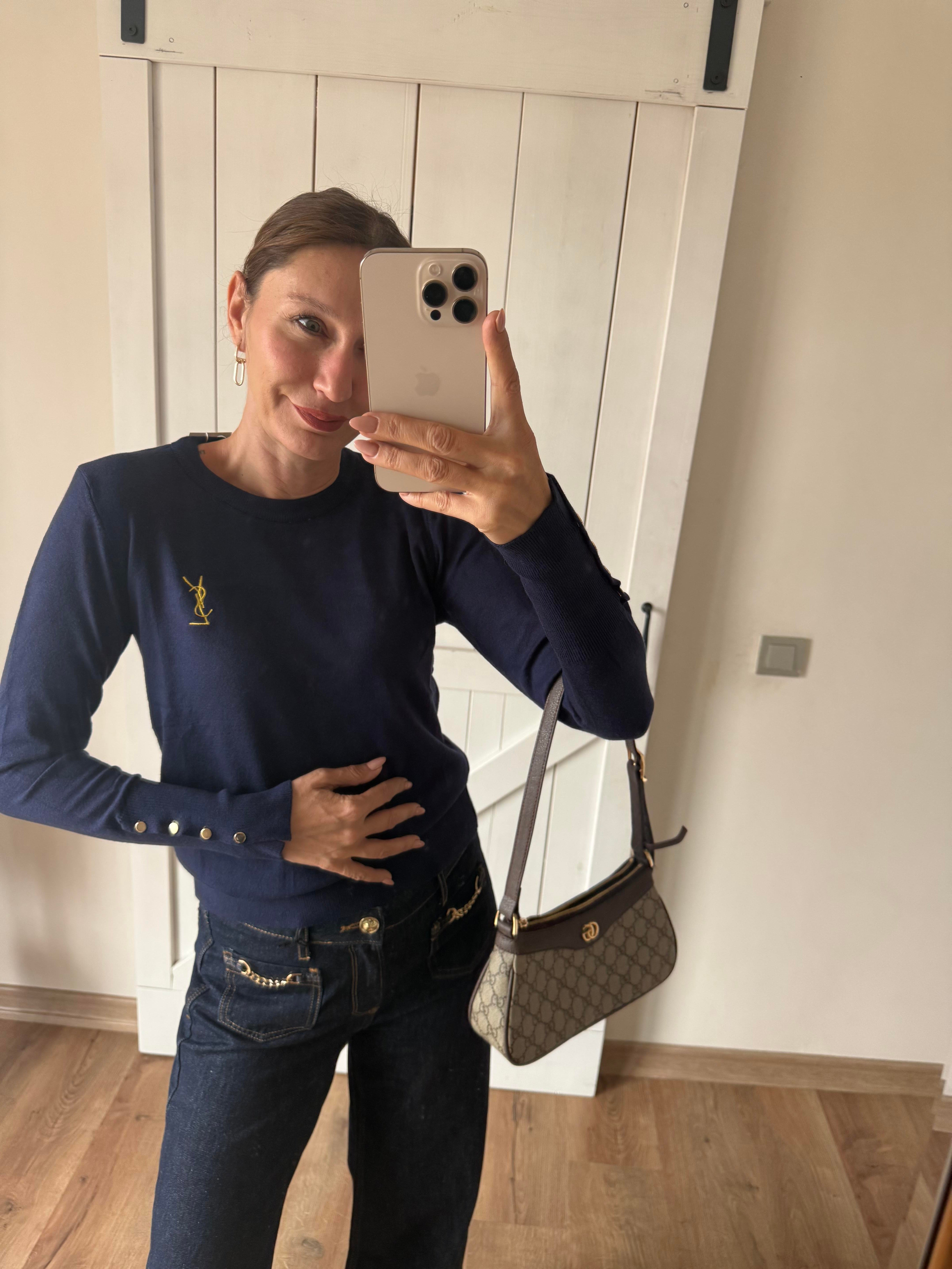 Lacivert Bilekleri Zımbalı Ys Triko