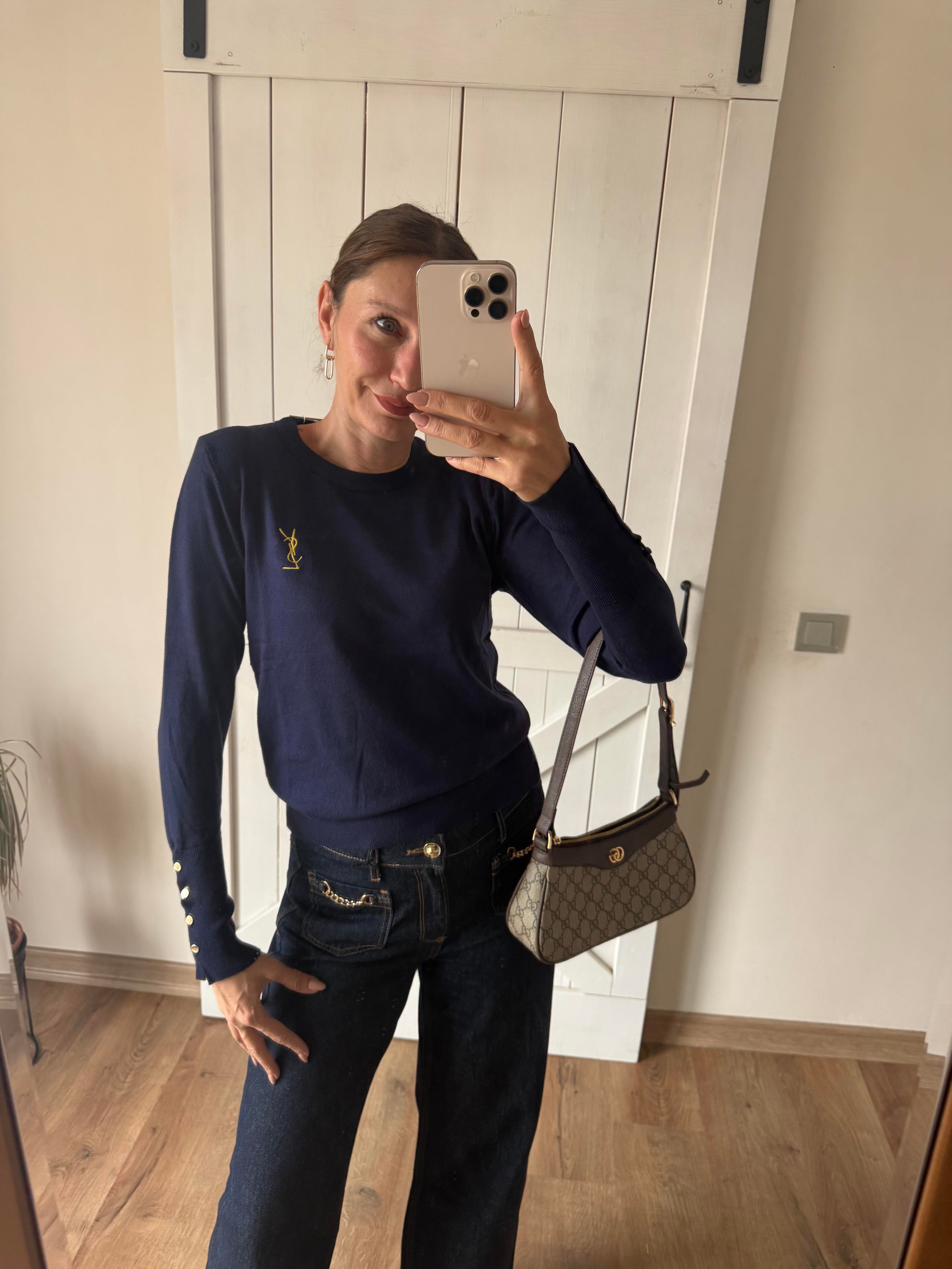 Lacivert Bilekleri Zımbalı Ys Triko