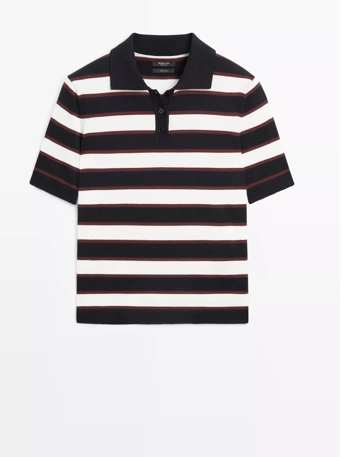 Lacivert Çizgili Massi Triko Tshirt