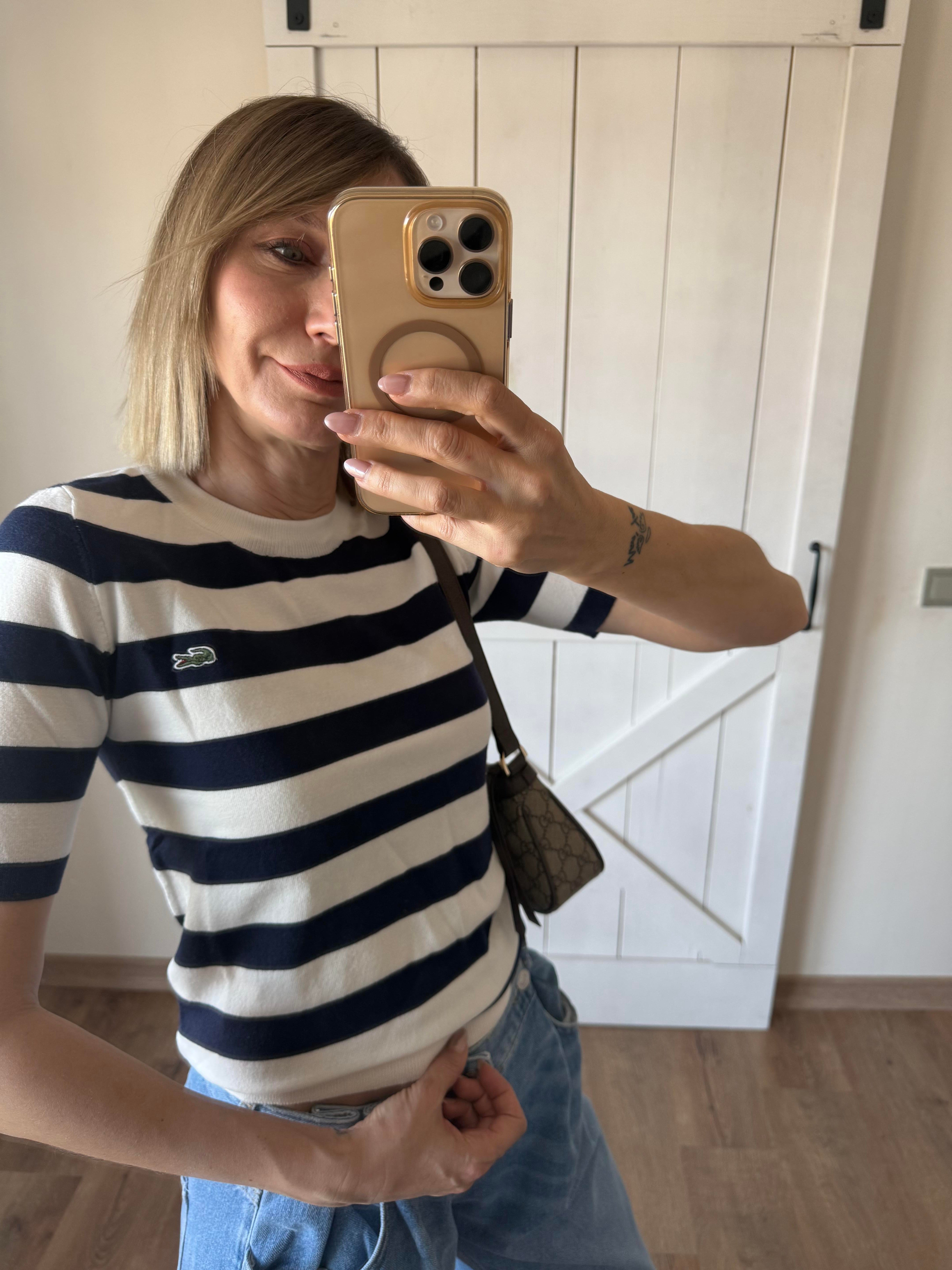 Lacivert Çizgili Yumoş Tshirt