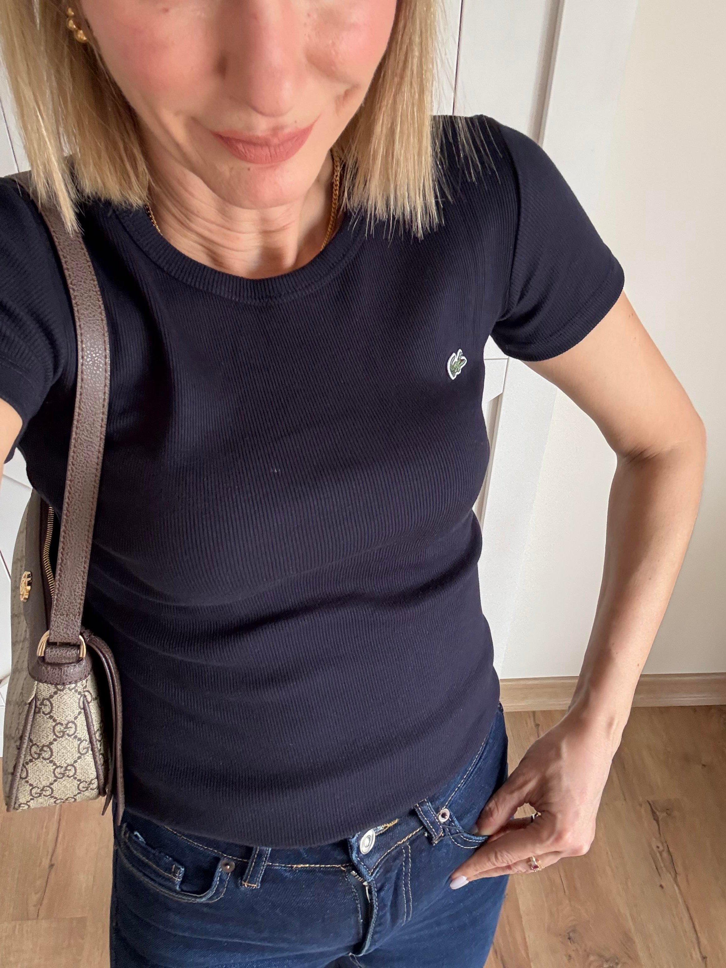 Lacivert Fitilli Tshirt