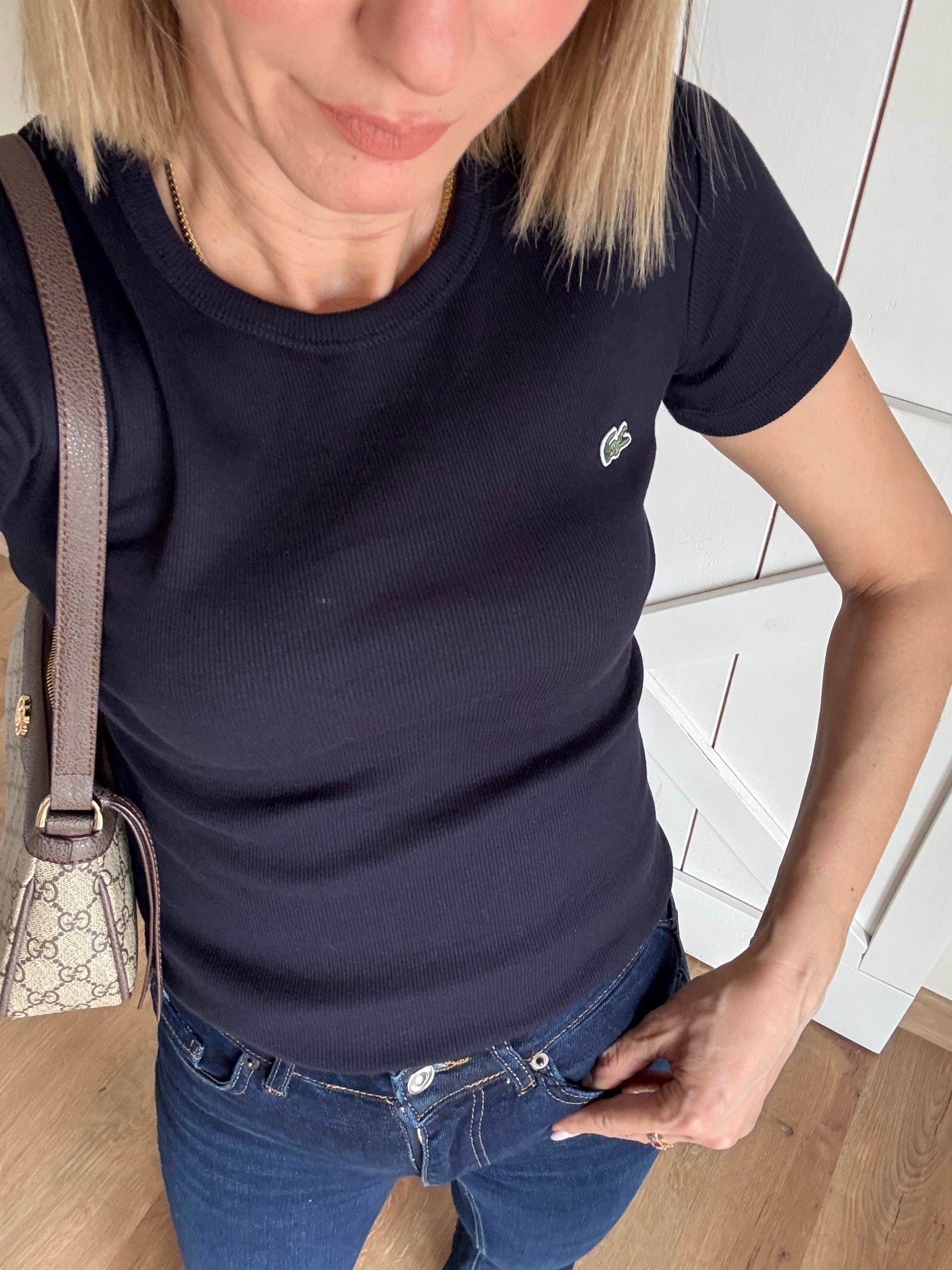 Lacivert Fitilli Tshirt