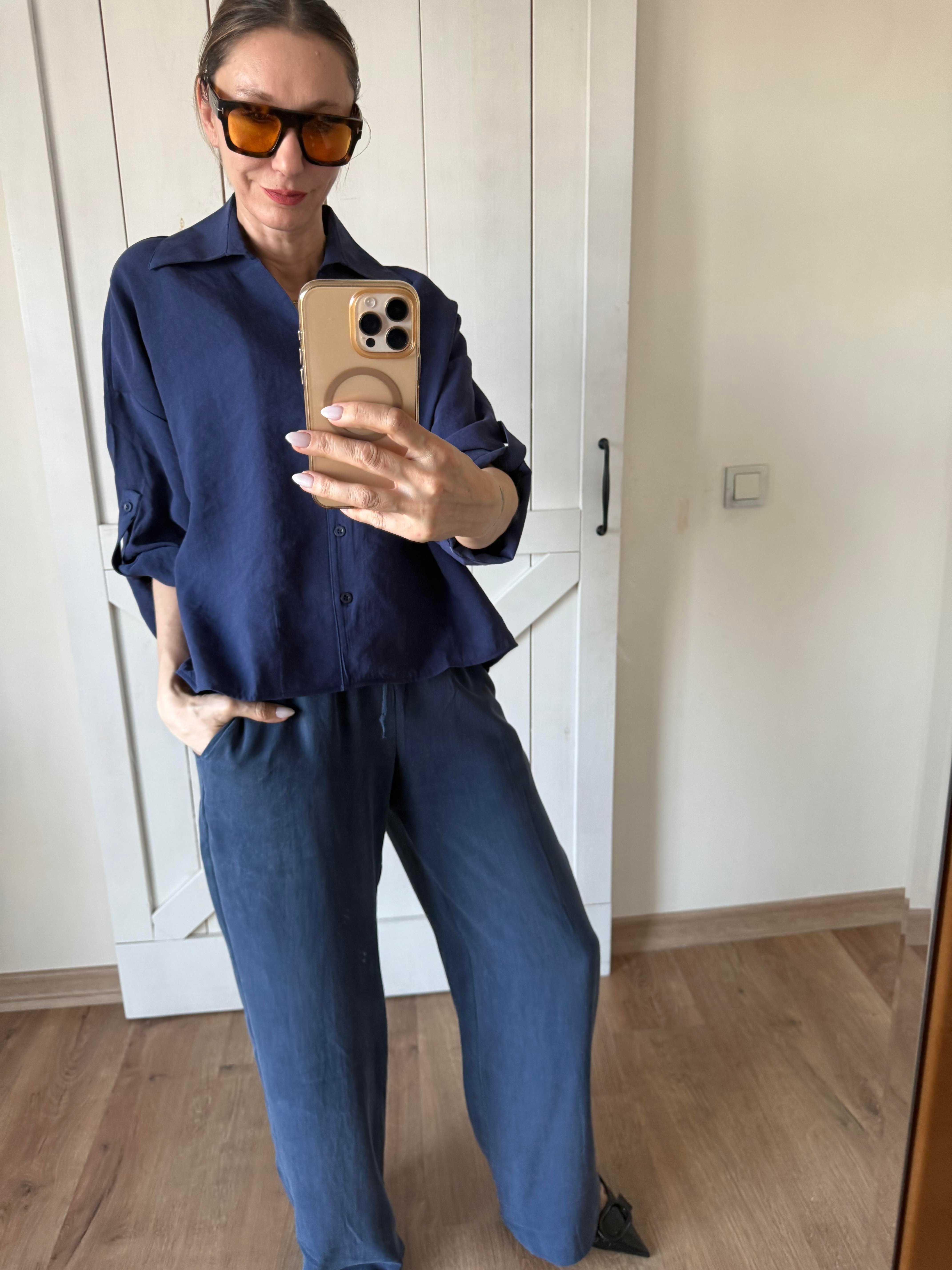 Lacivert Tensel Pantolon