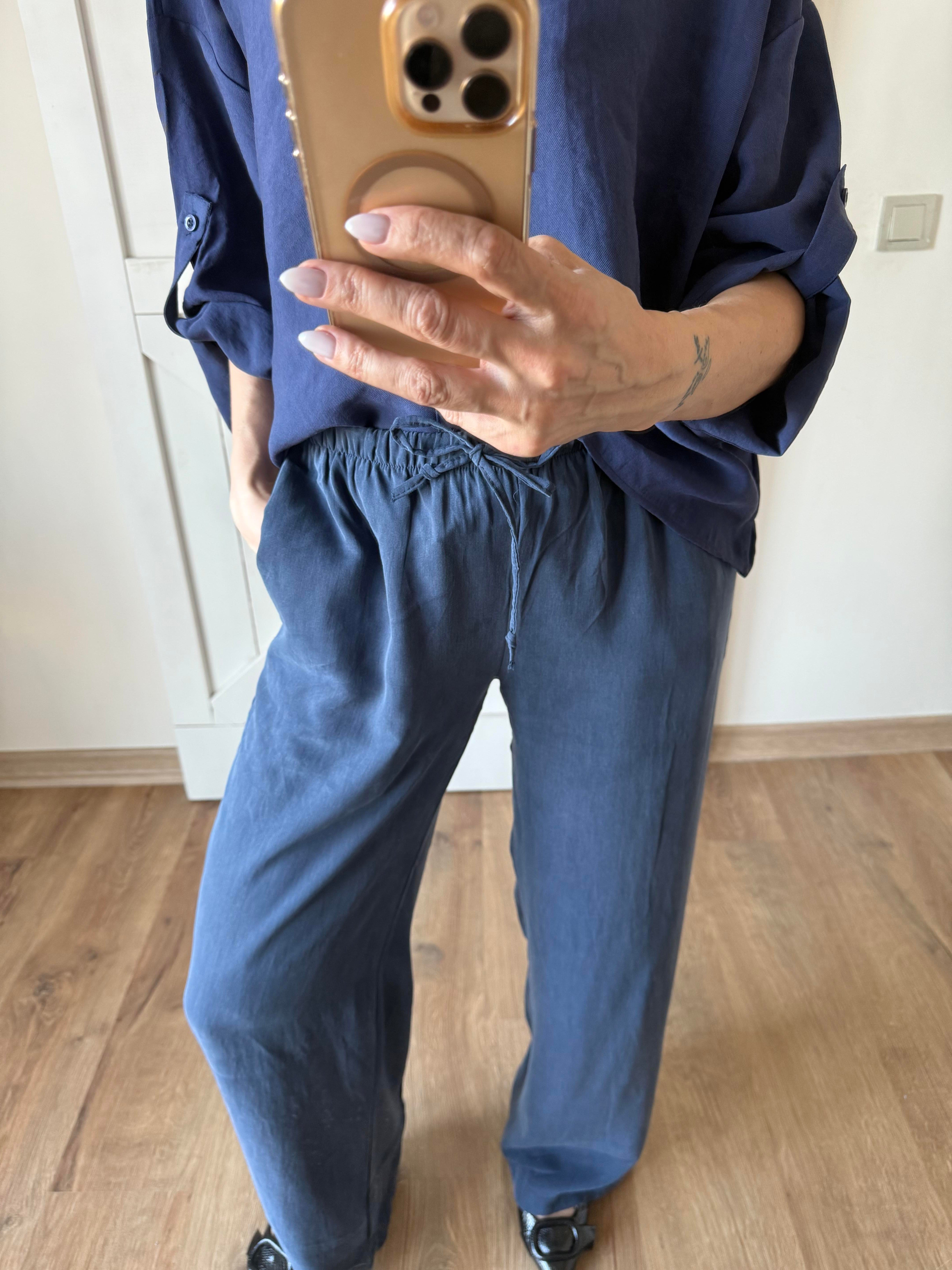 Lacivert Tensel Pantolon