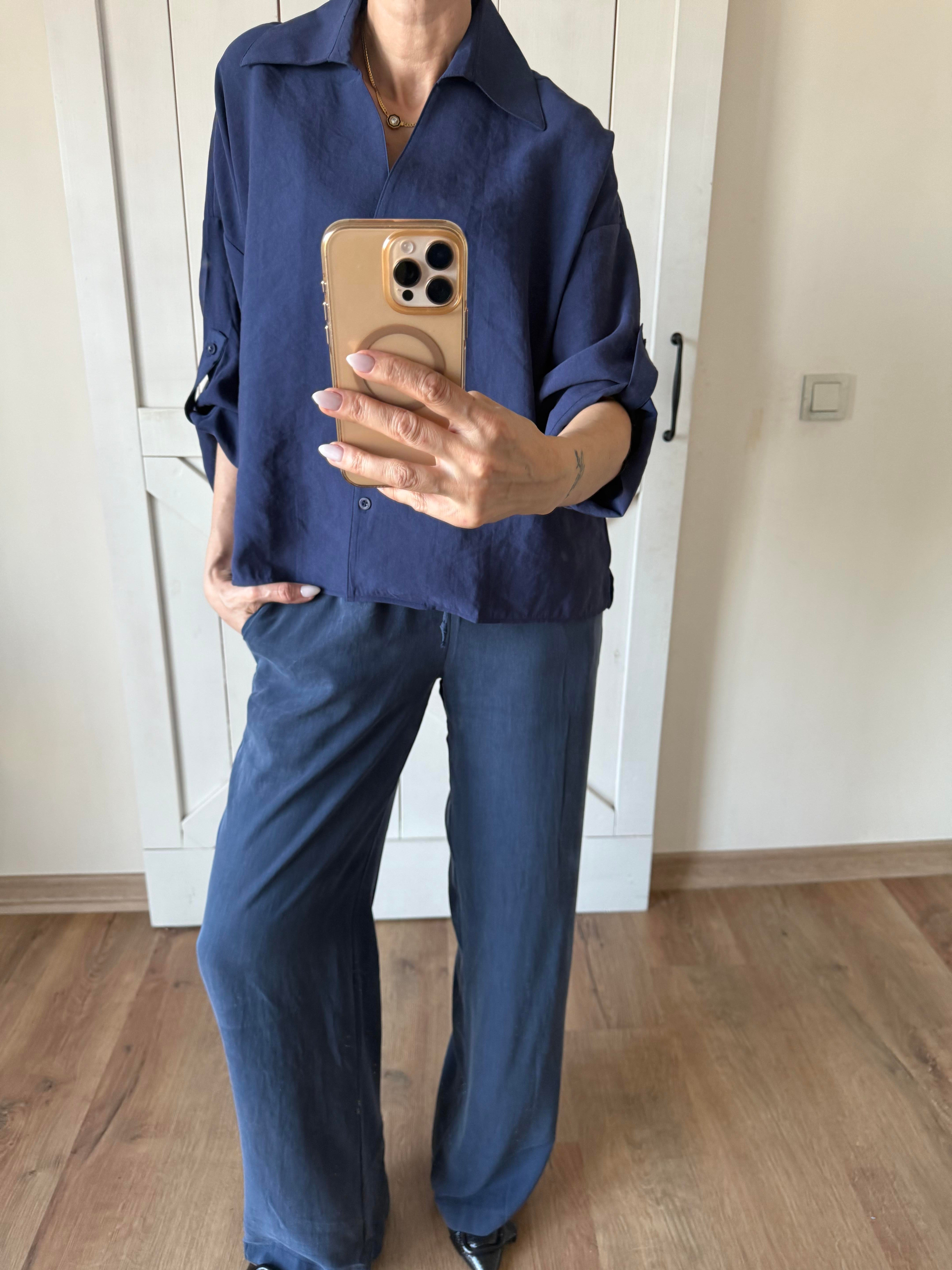 Lacivert Tensel Pantolon