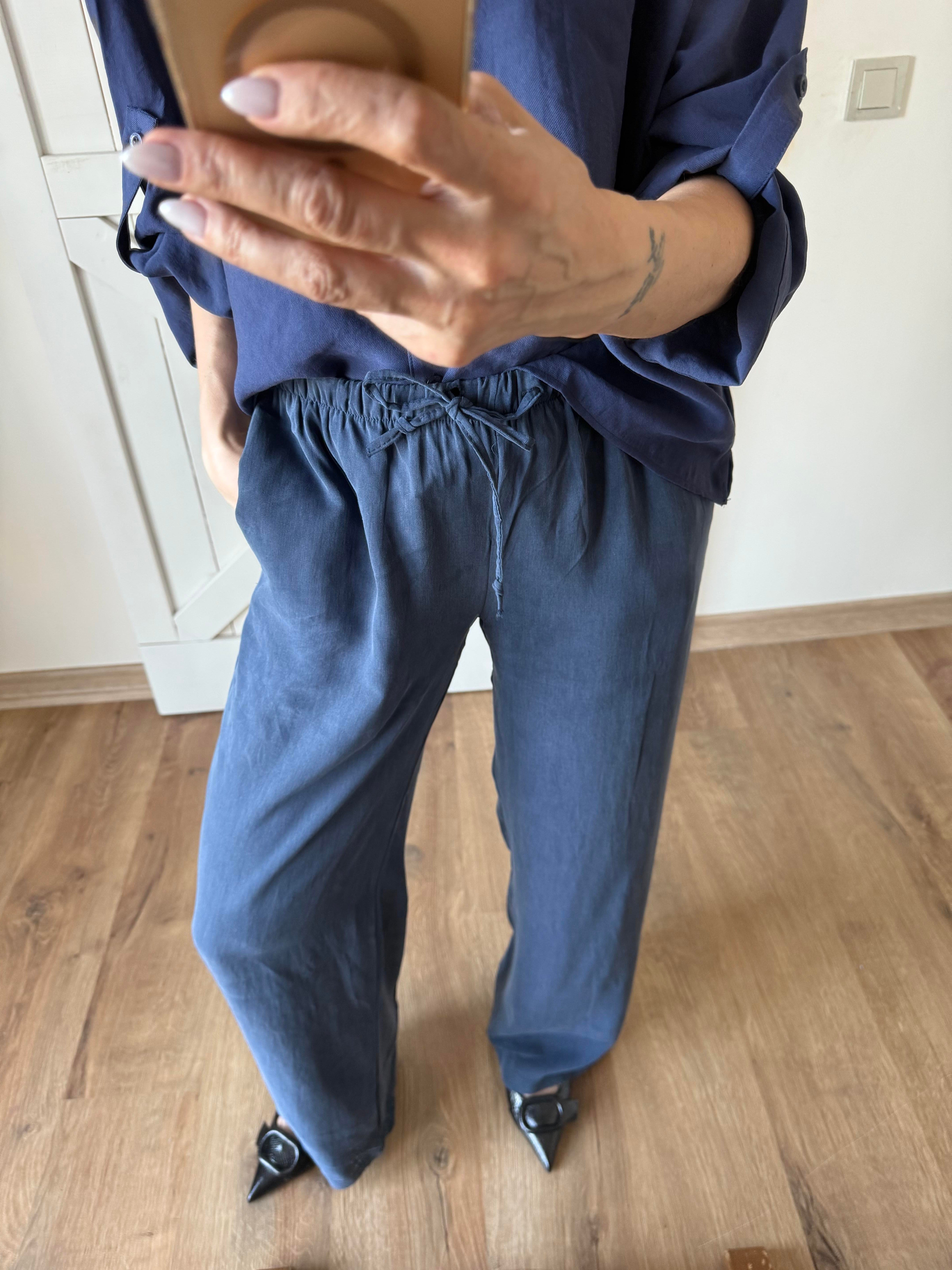 Lacivert Tensel Pantolon