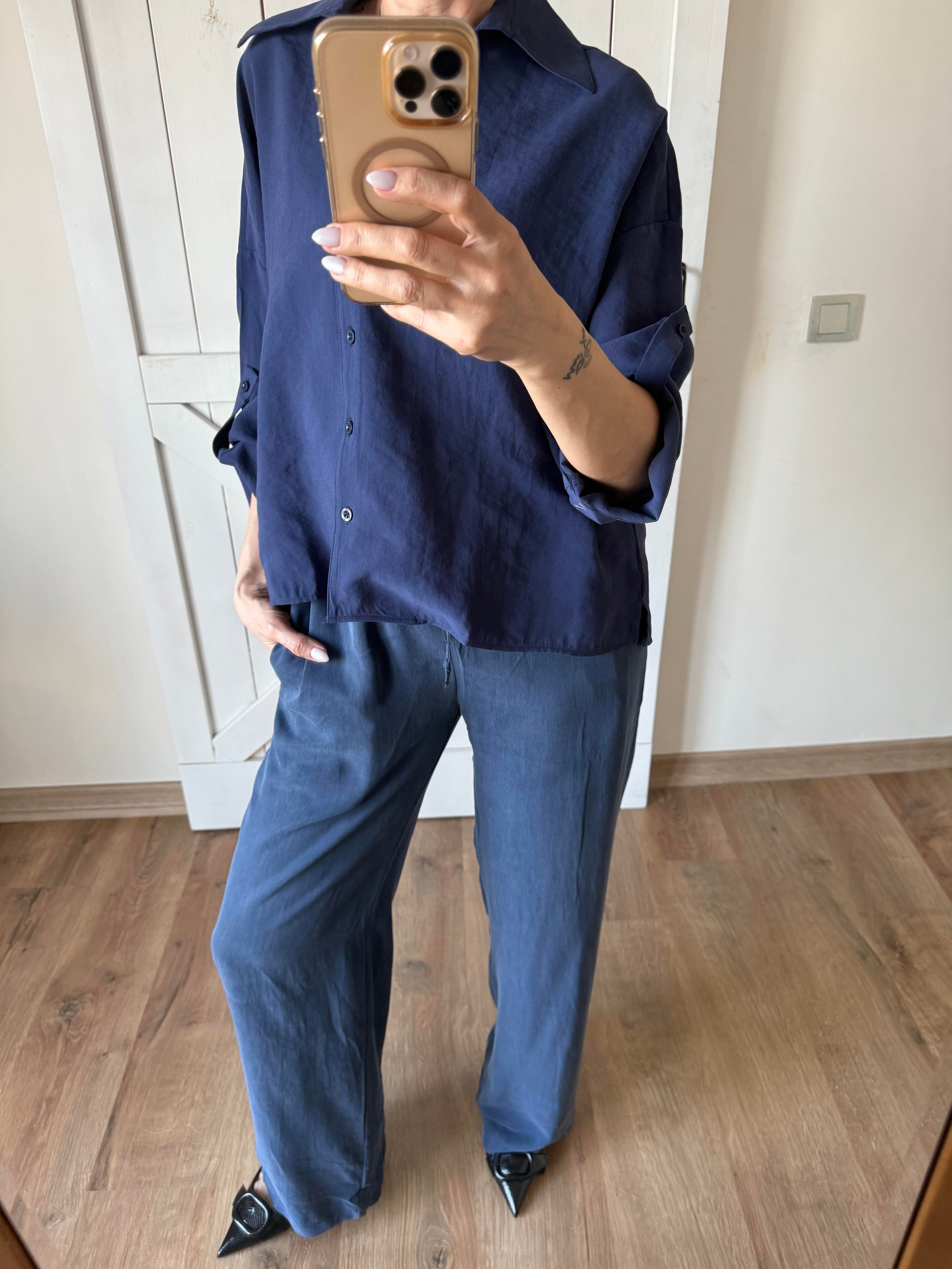 Lacivert Tensel Pantolon