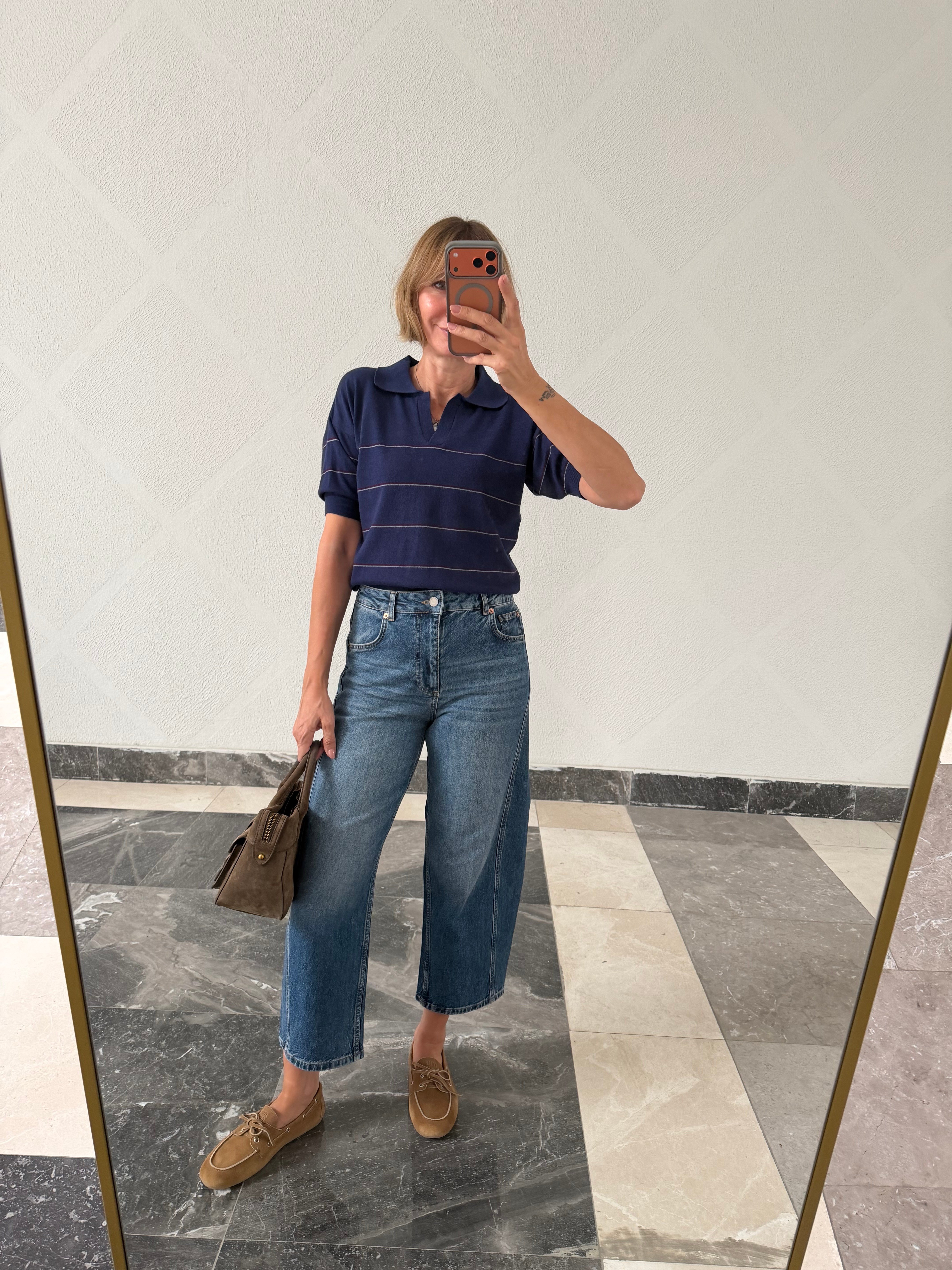 Lacivert  Yumoş Polo Yaka Triko Tshirt