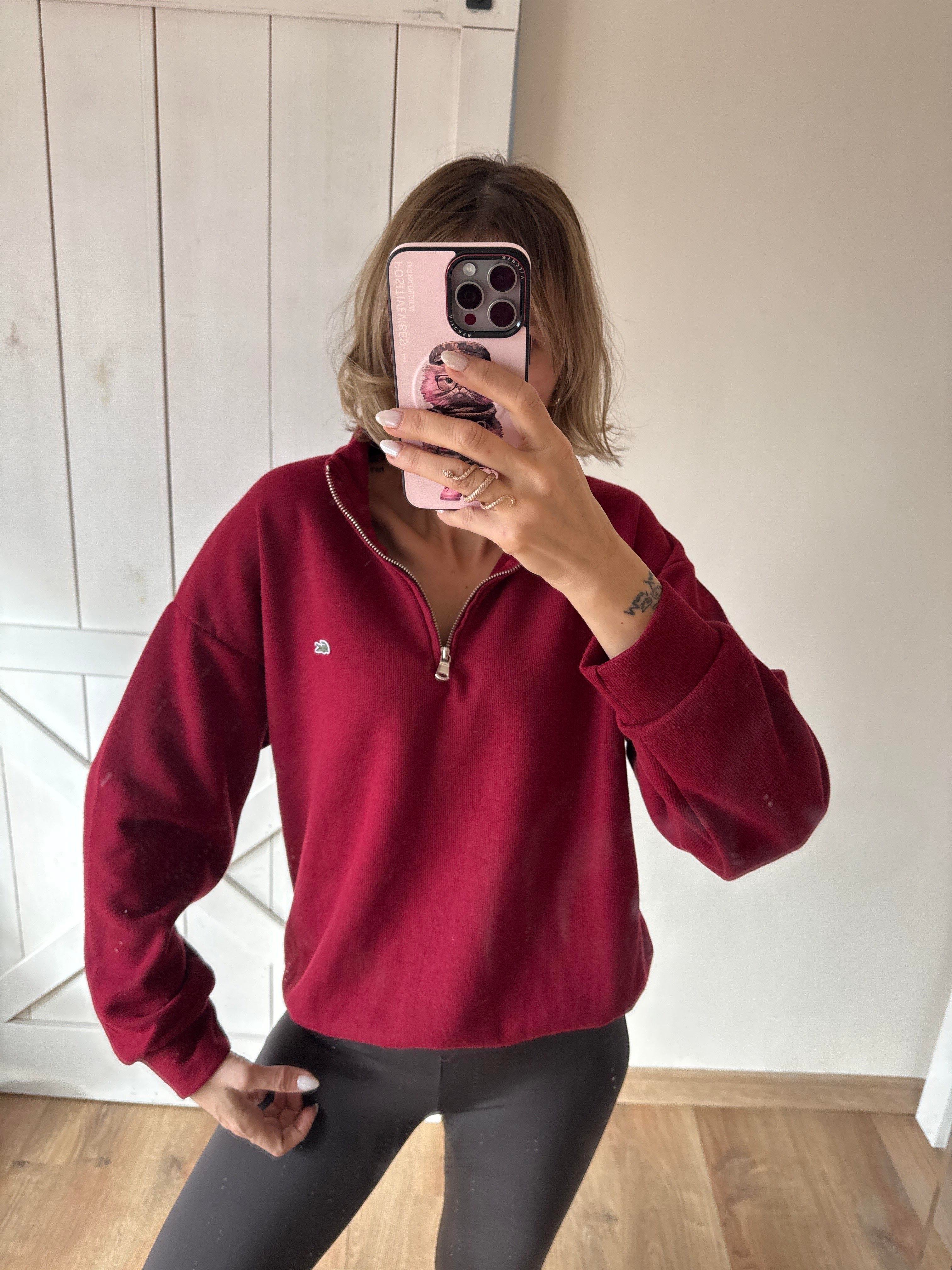 Lcs Bordo Yarım Fermuarlı