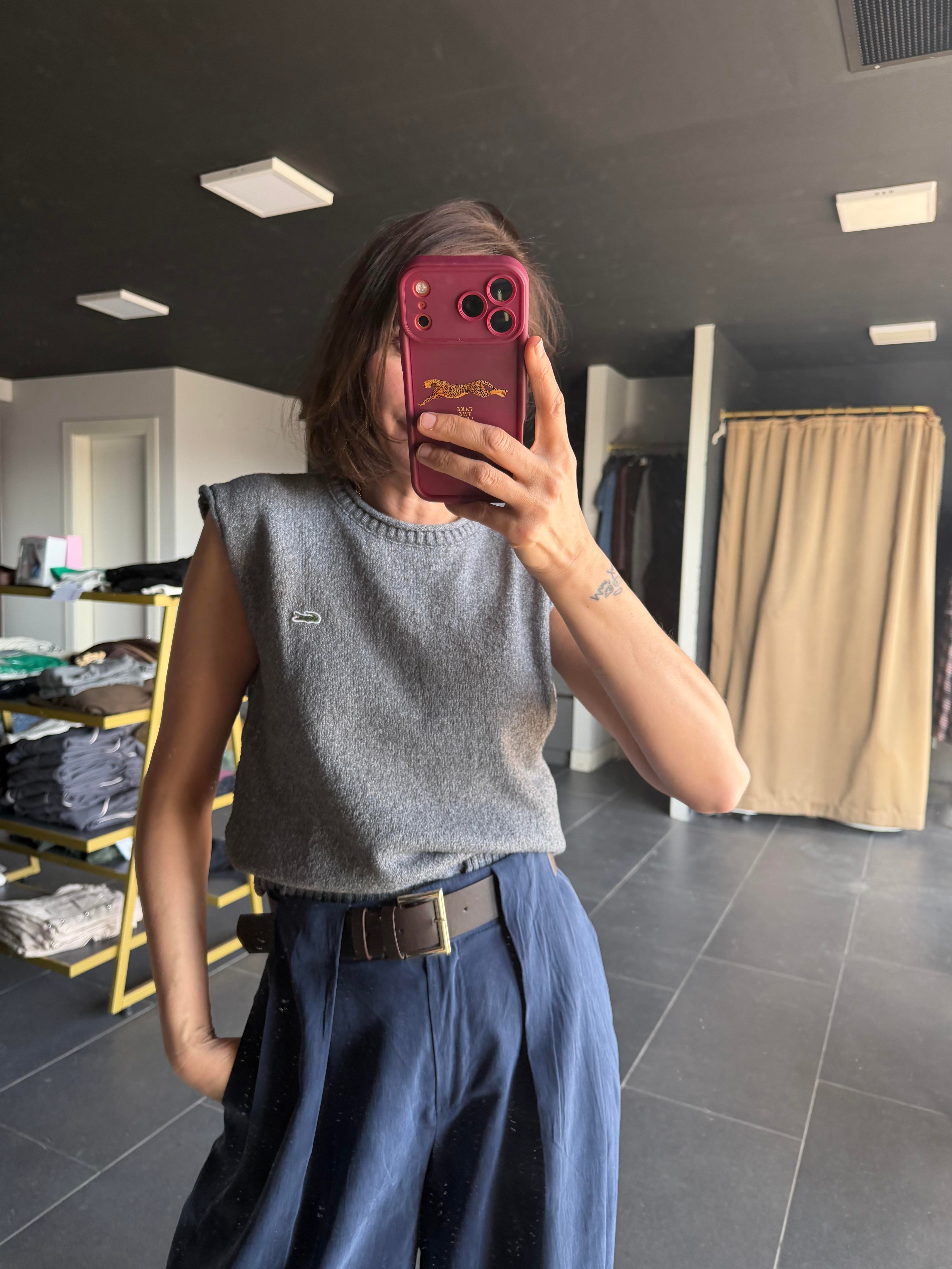 Lcs Gri Sıfır Kol Triko