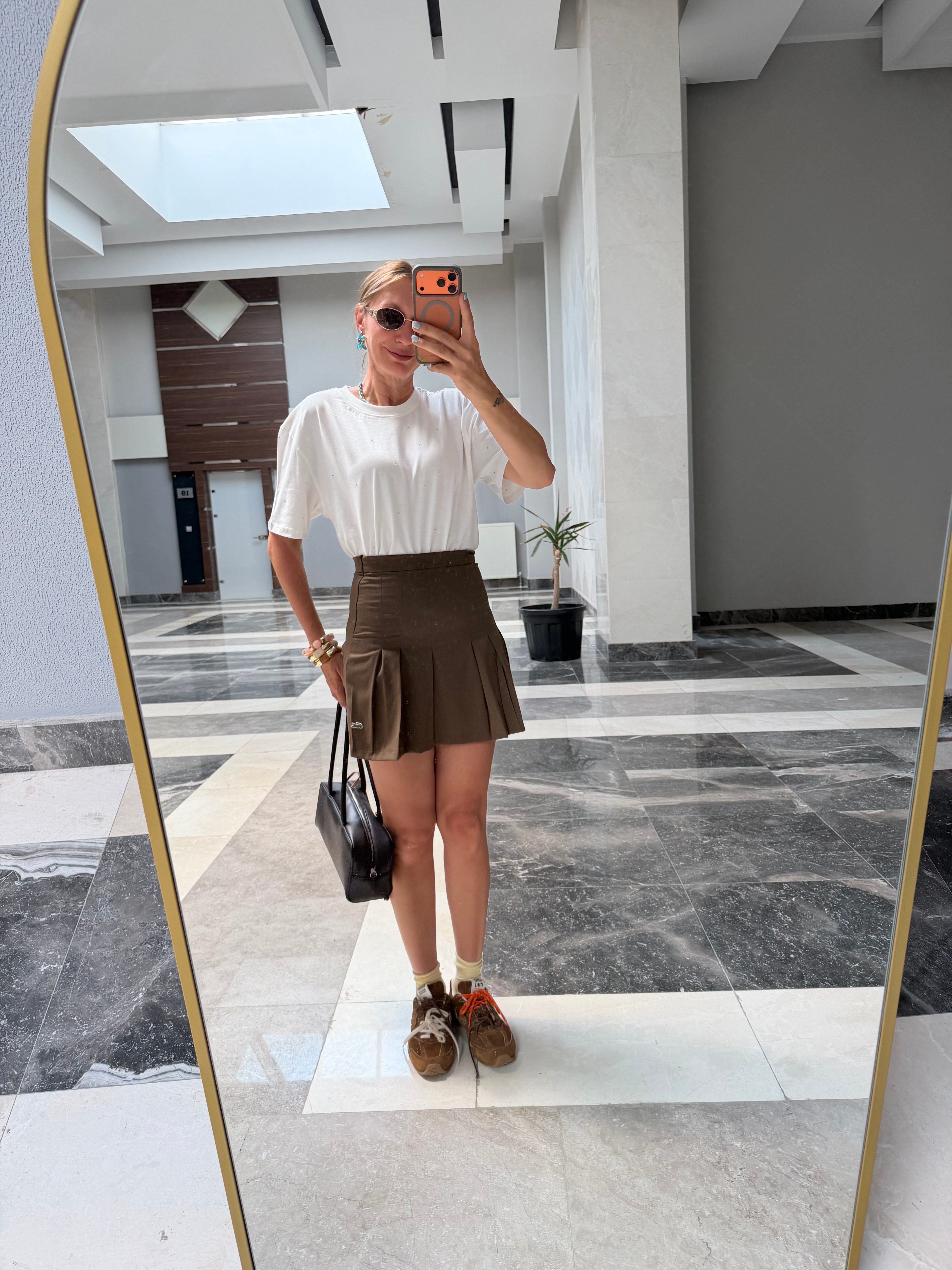Lcs Pileli Mini Bej Etek