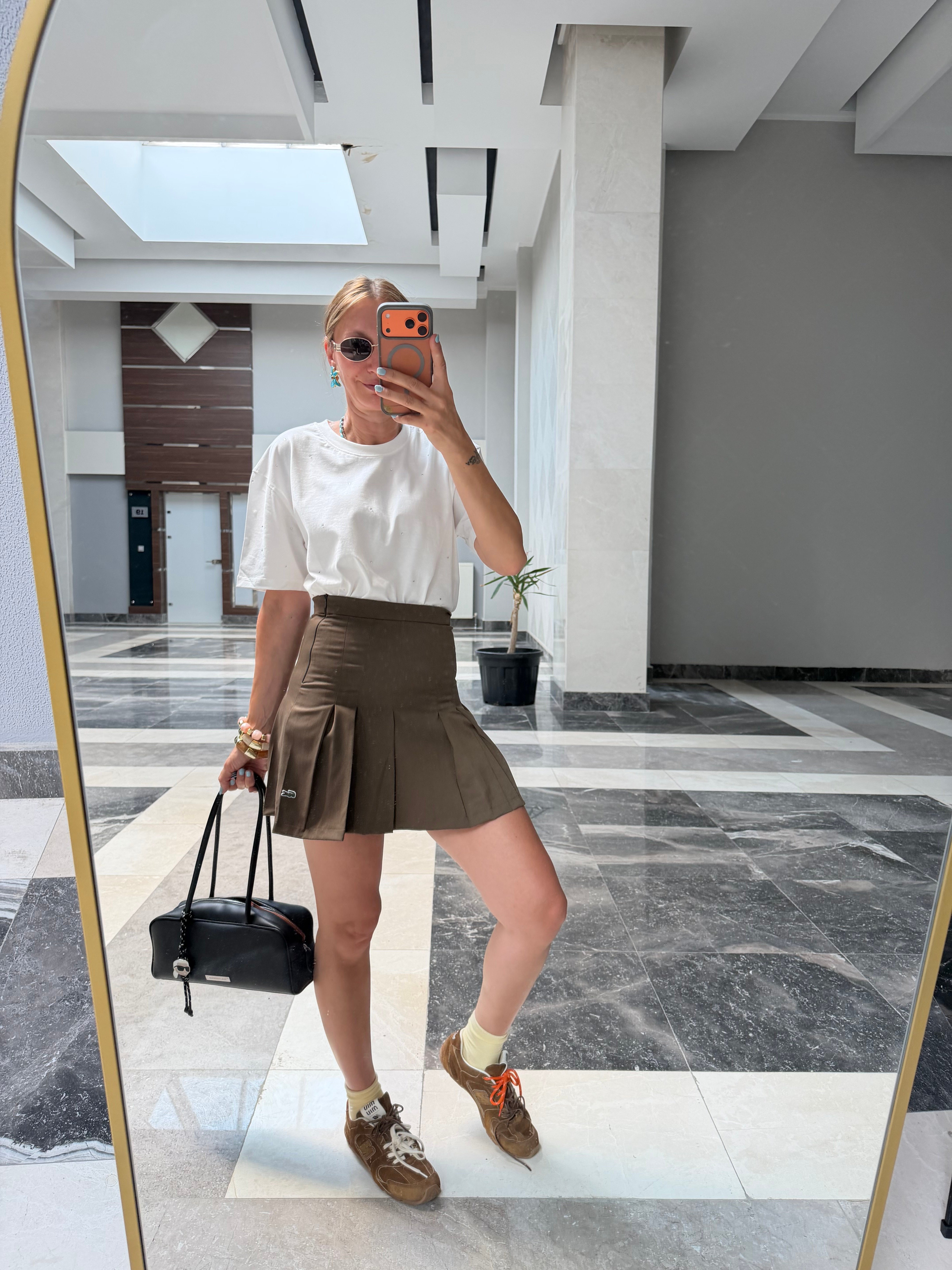 Lcs Pileli Mini Bej Etek